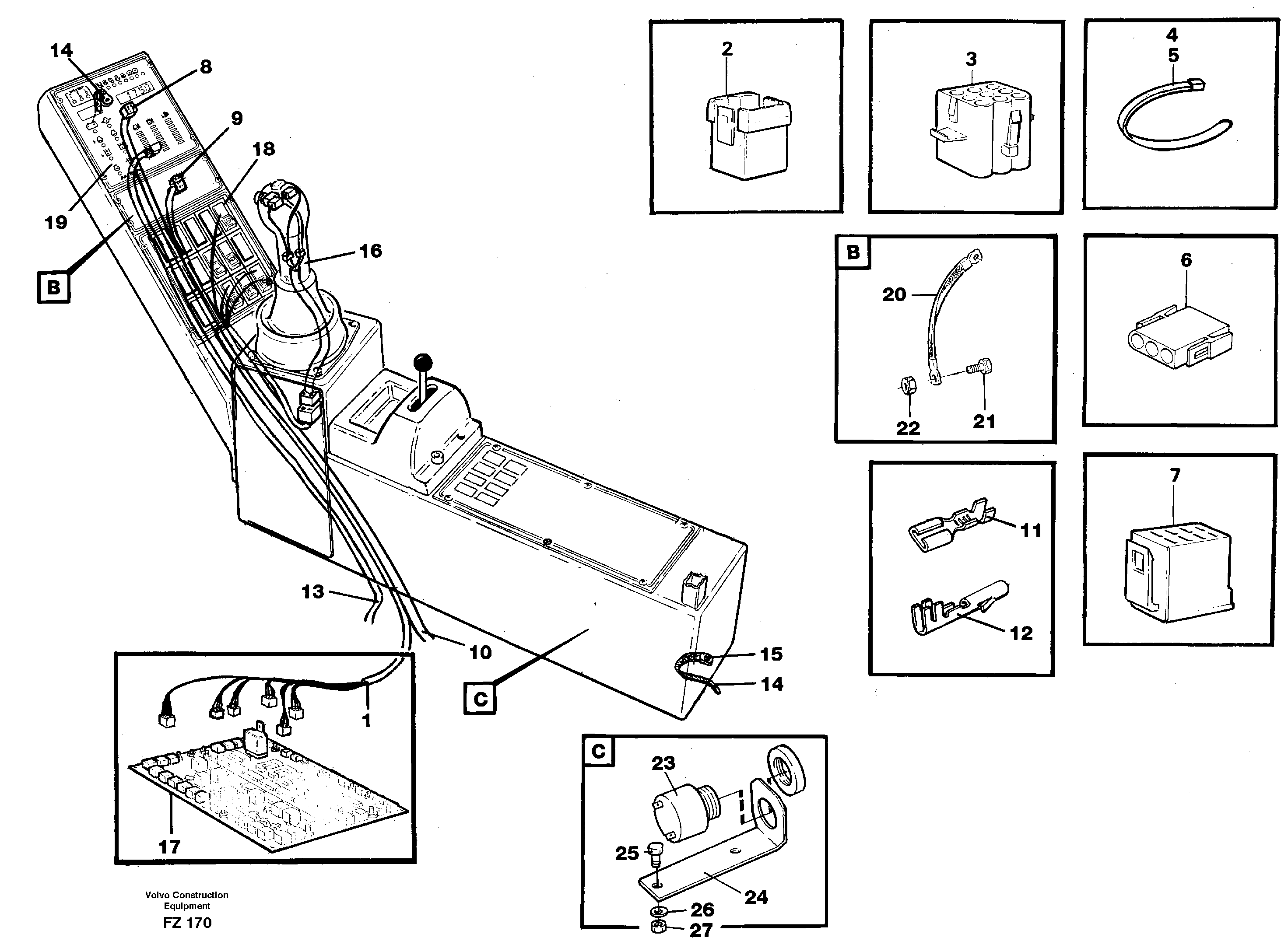 Cable harness, side panel, right — volvo parts diagram