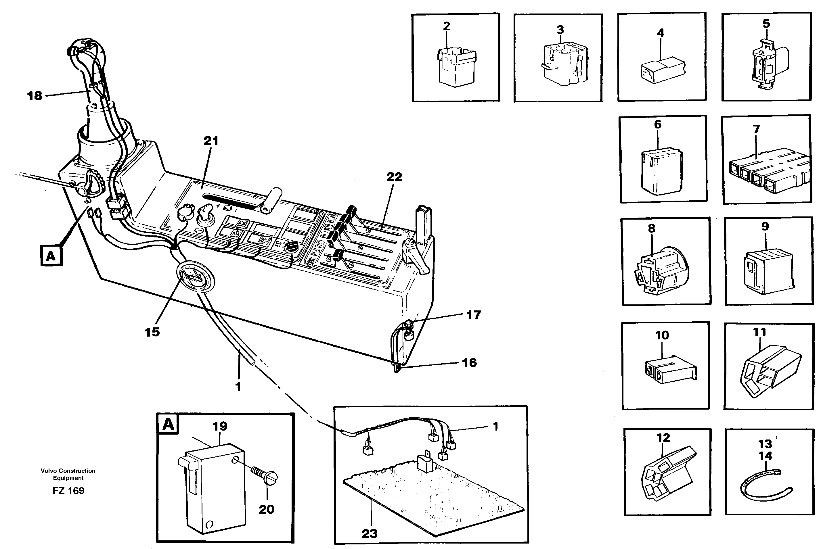 Cable harness, side panel, left — volvo parts diagram