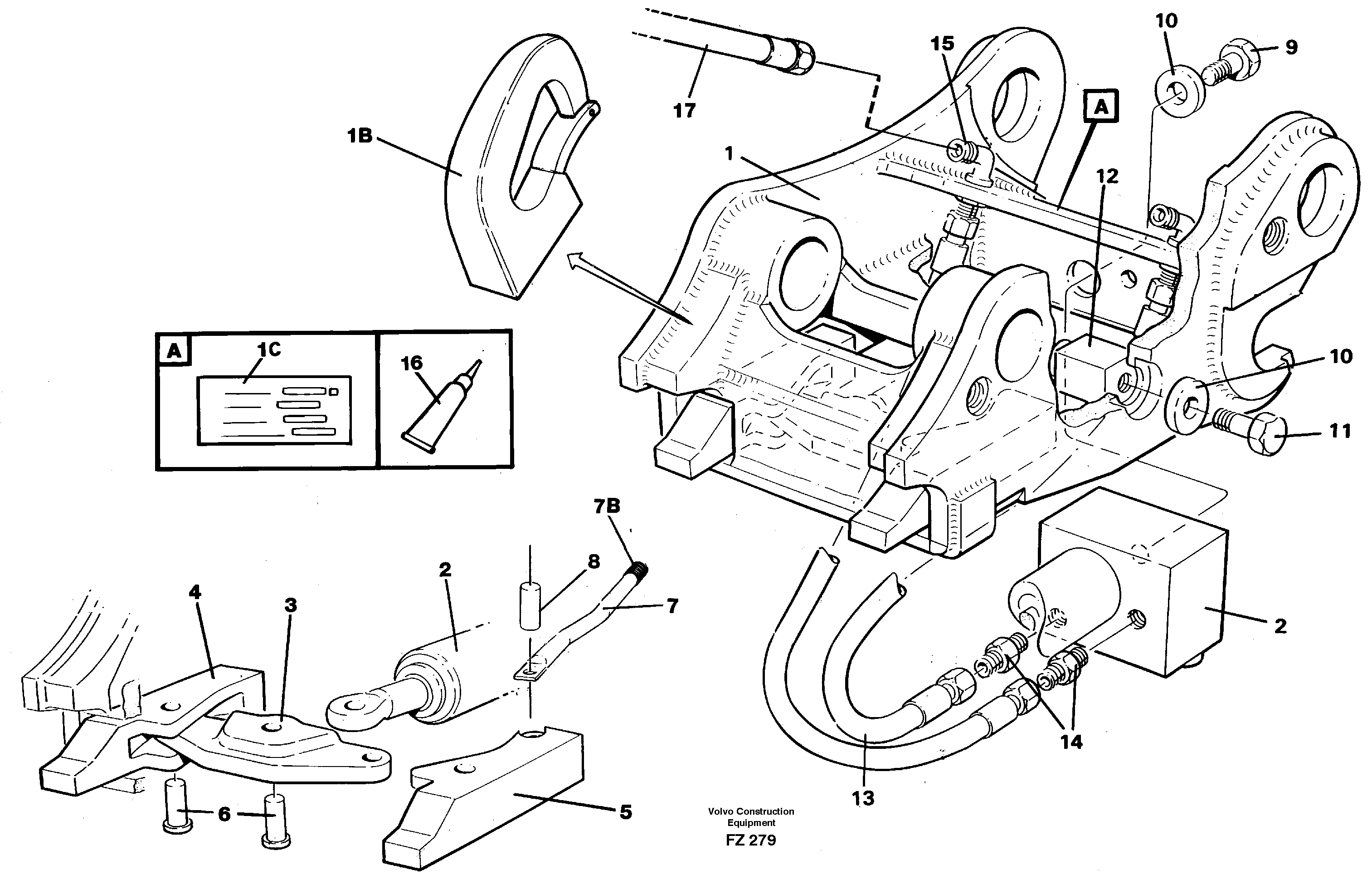 Quickfit, hydraulic 14264492 — volvo parts diagram