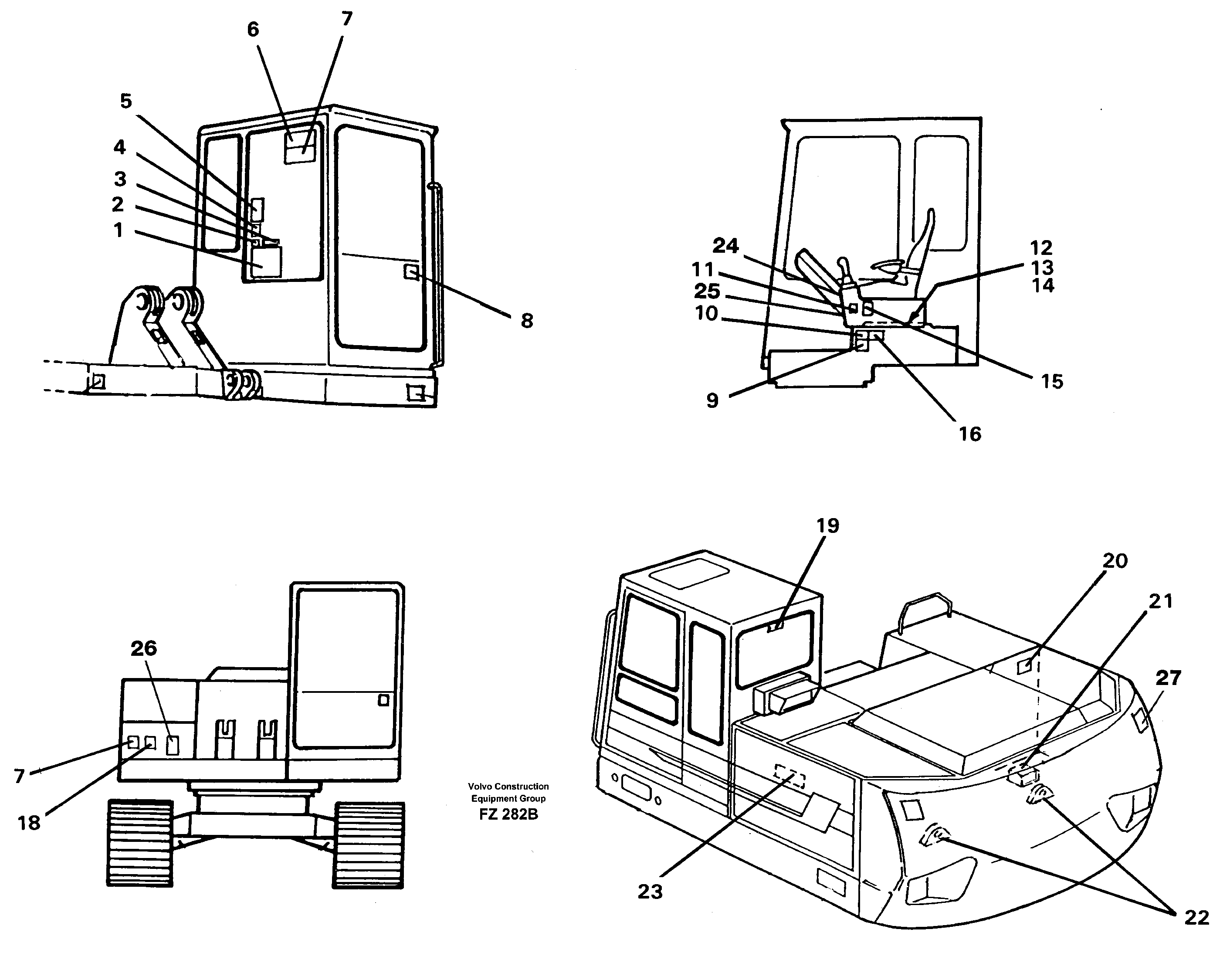 Sign plates and transfer,inner location — volvo parts diagram
