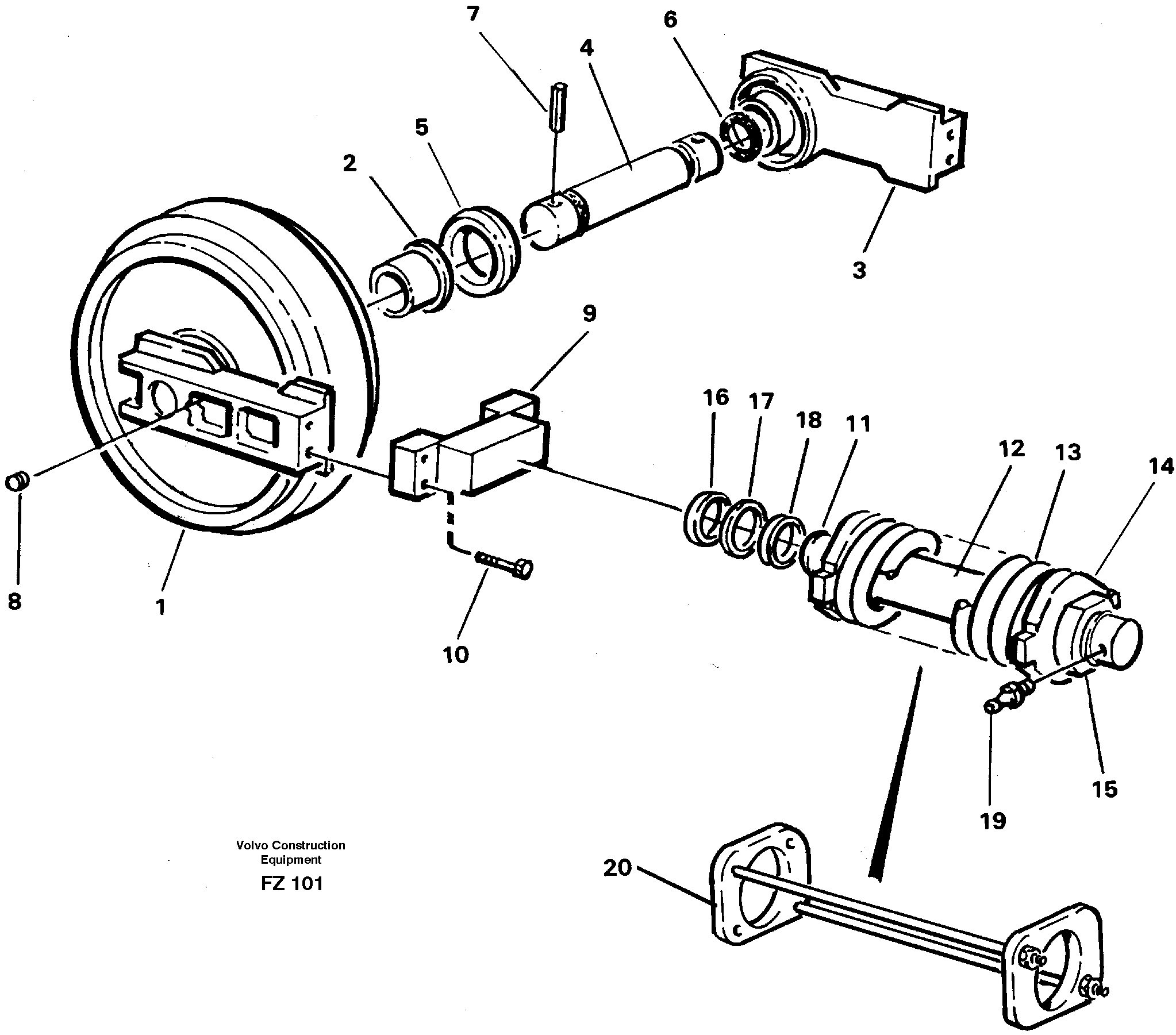Front idler, tensioning ring — volvo parts diagram