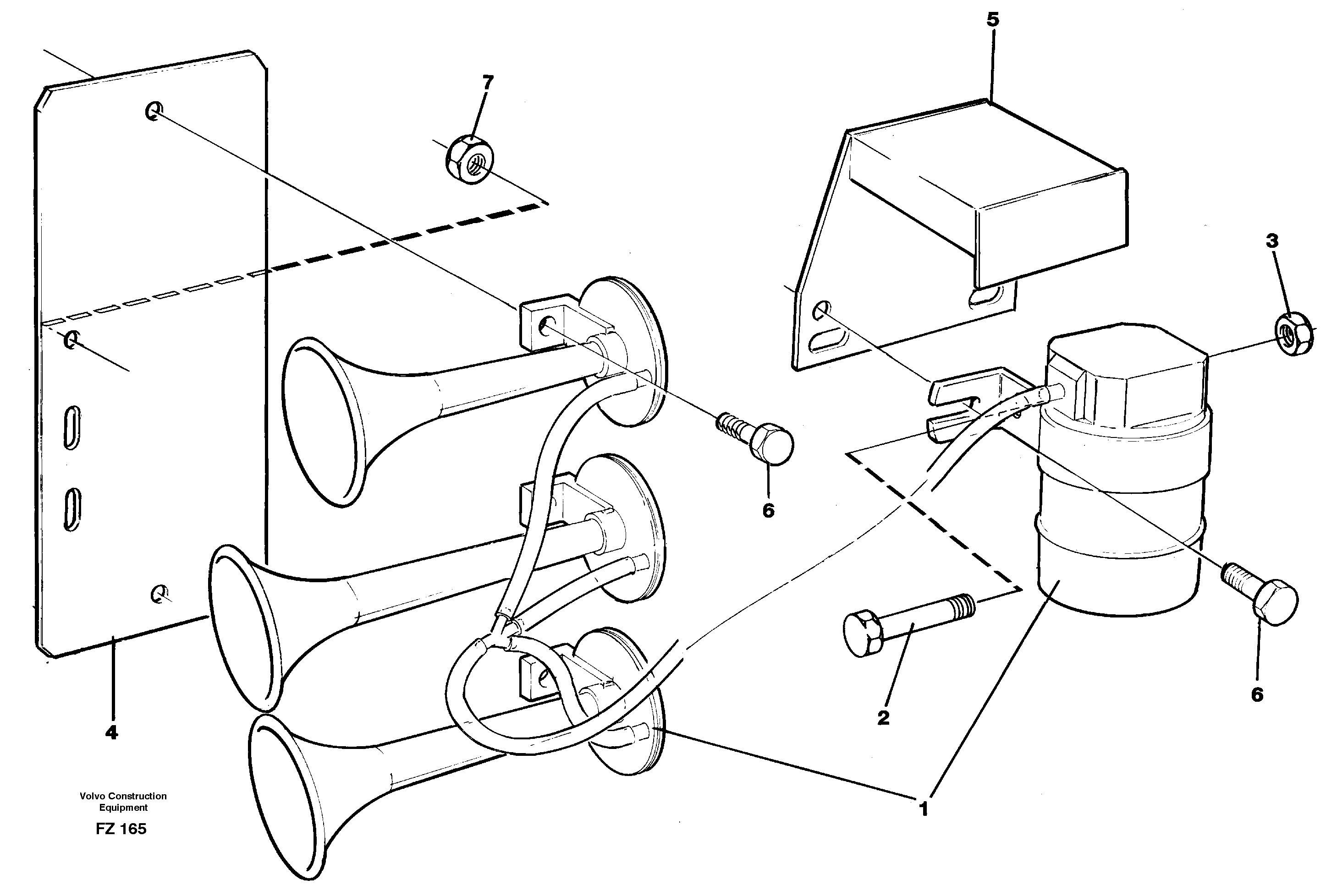 Compressor horn — volvo parts diagram