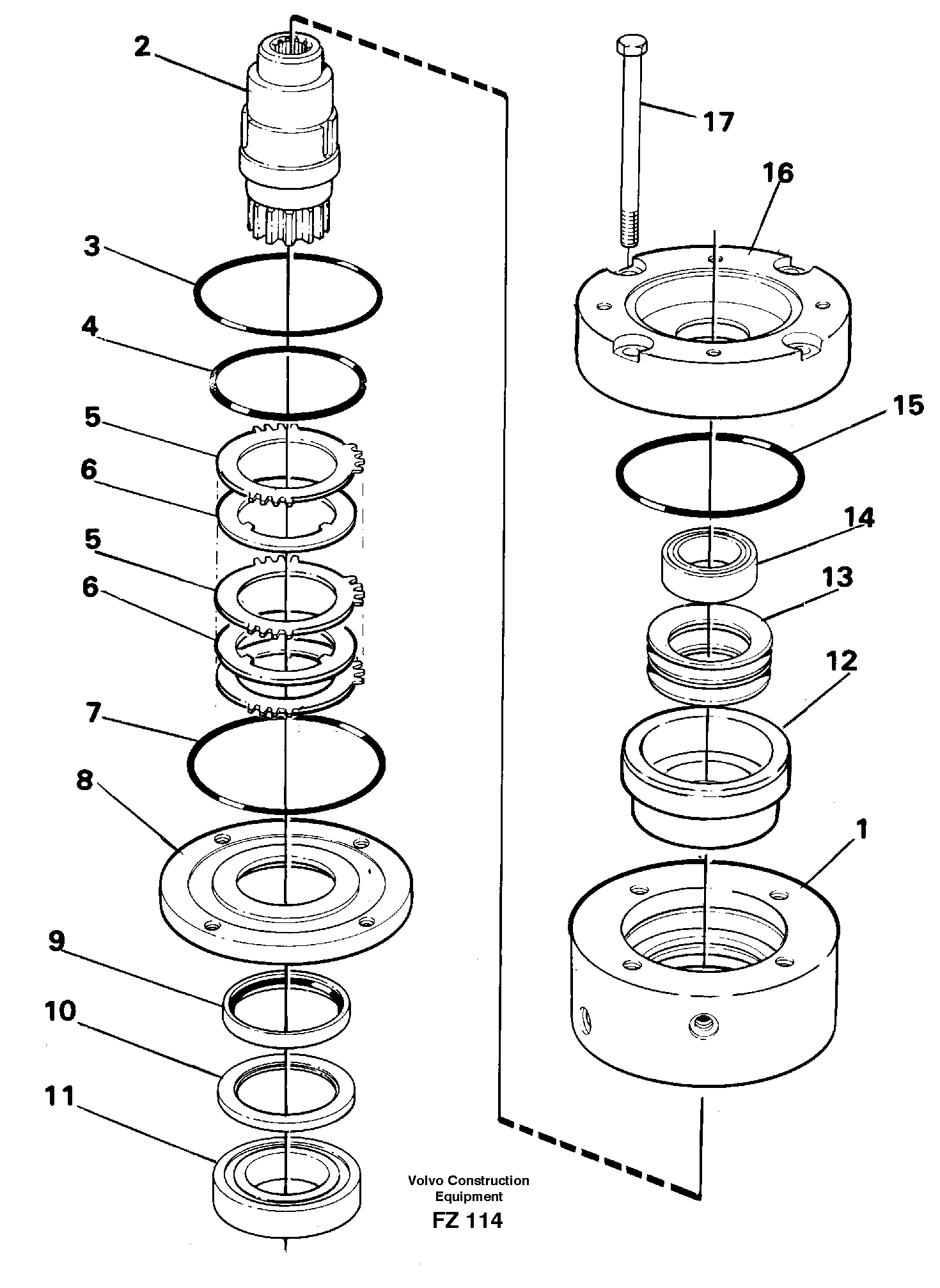Slewing brake — volvo parts diagram
