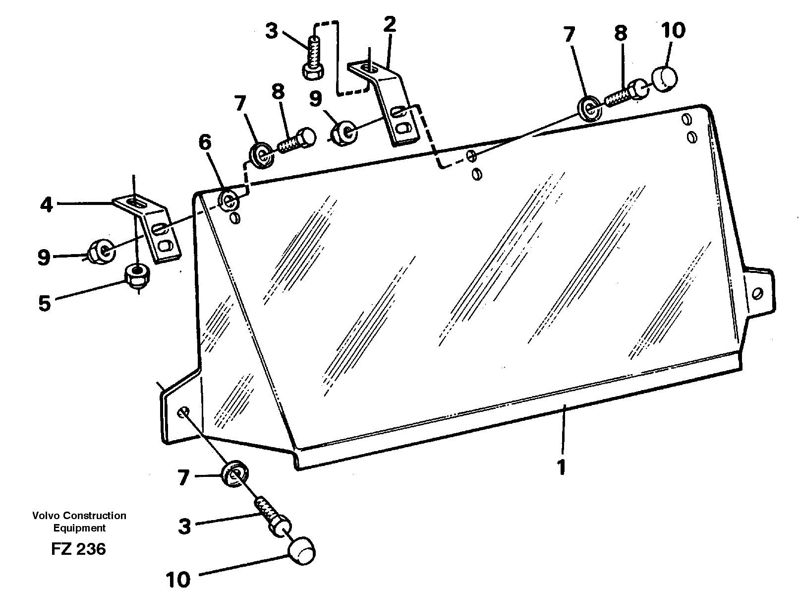 Sun visor, outer 14250635 — volvo parts diagram