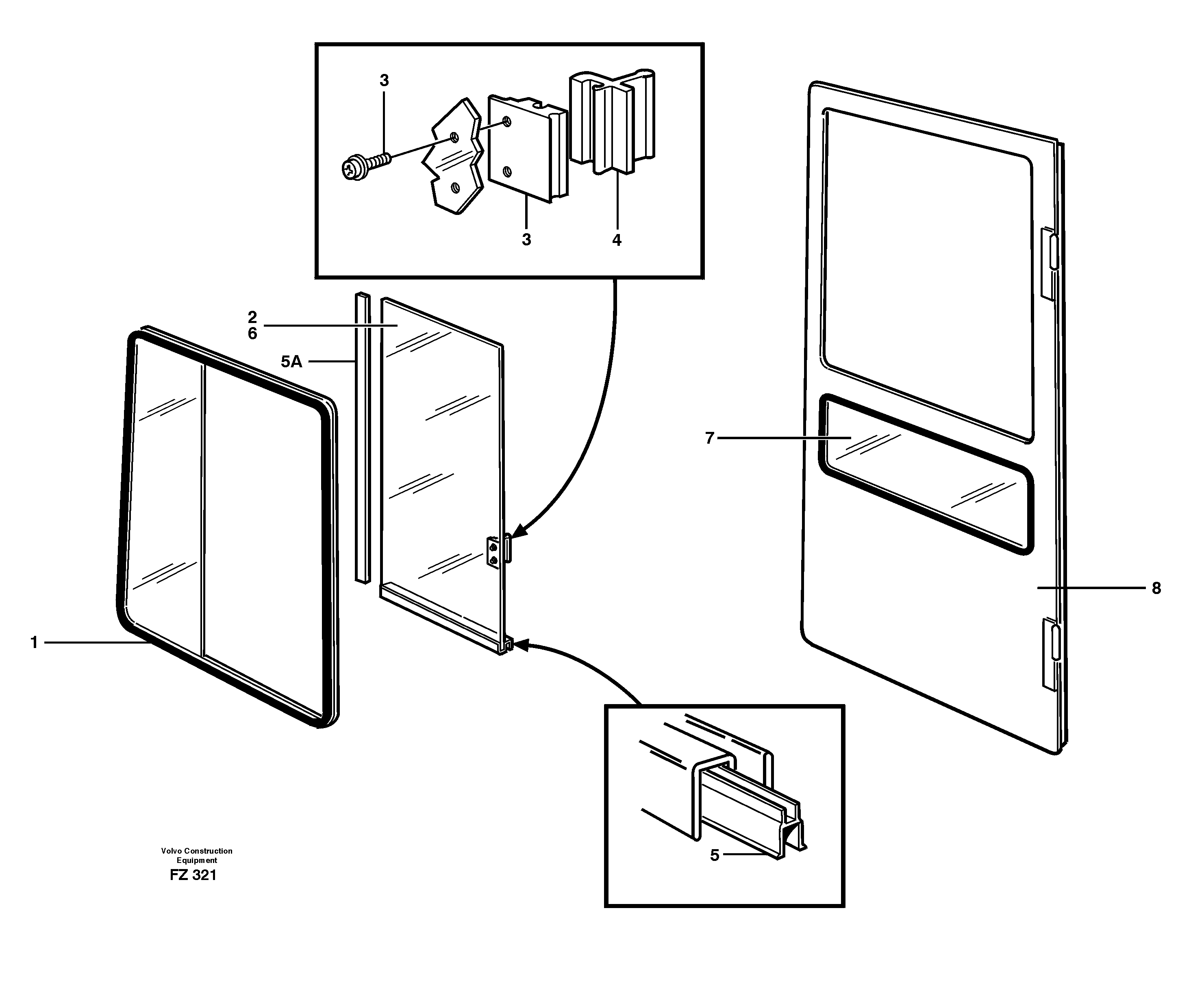 Sliding window — volvo parts diagram