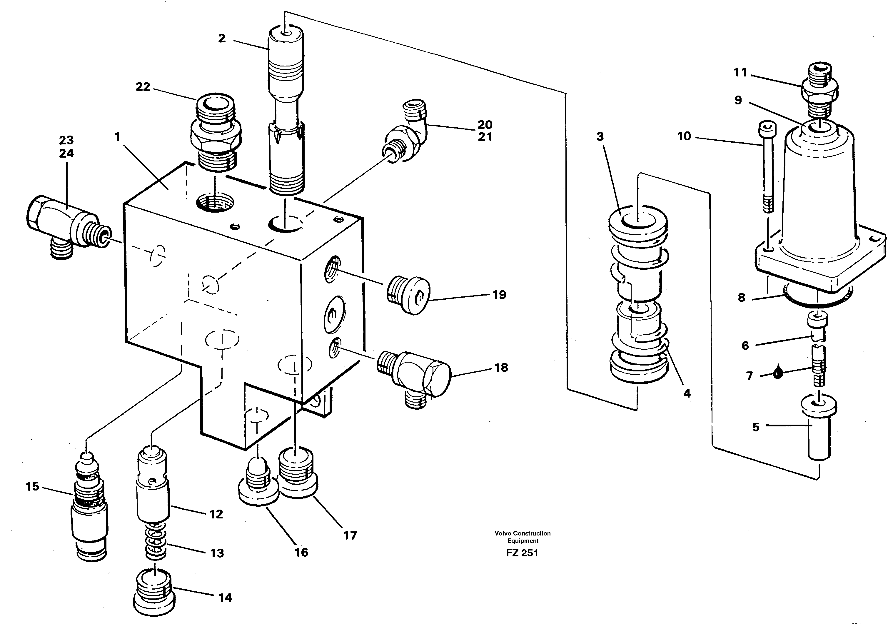 Hose rupture valve, boom cylinder 14268048 — volvo parts diagram