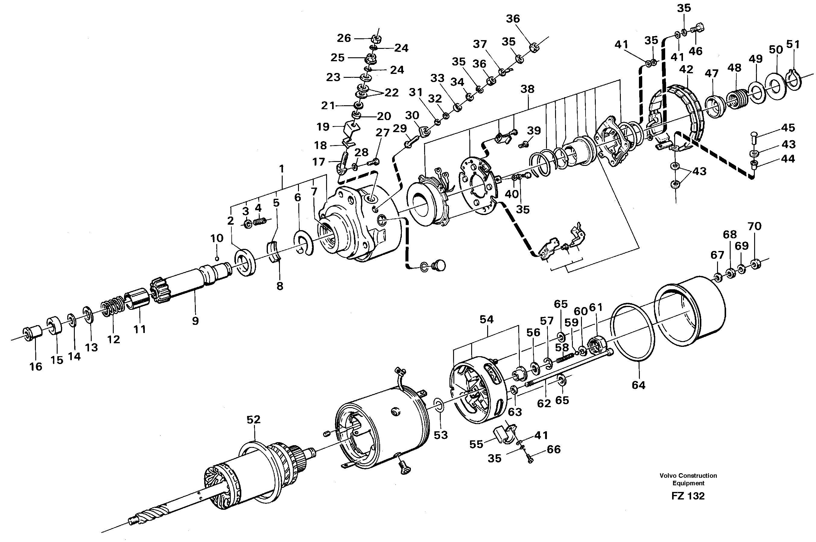 Starter motor — volvo parts diagram