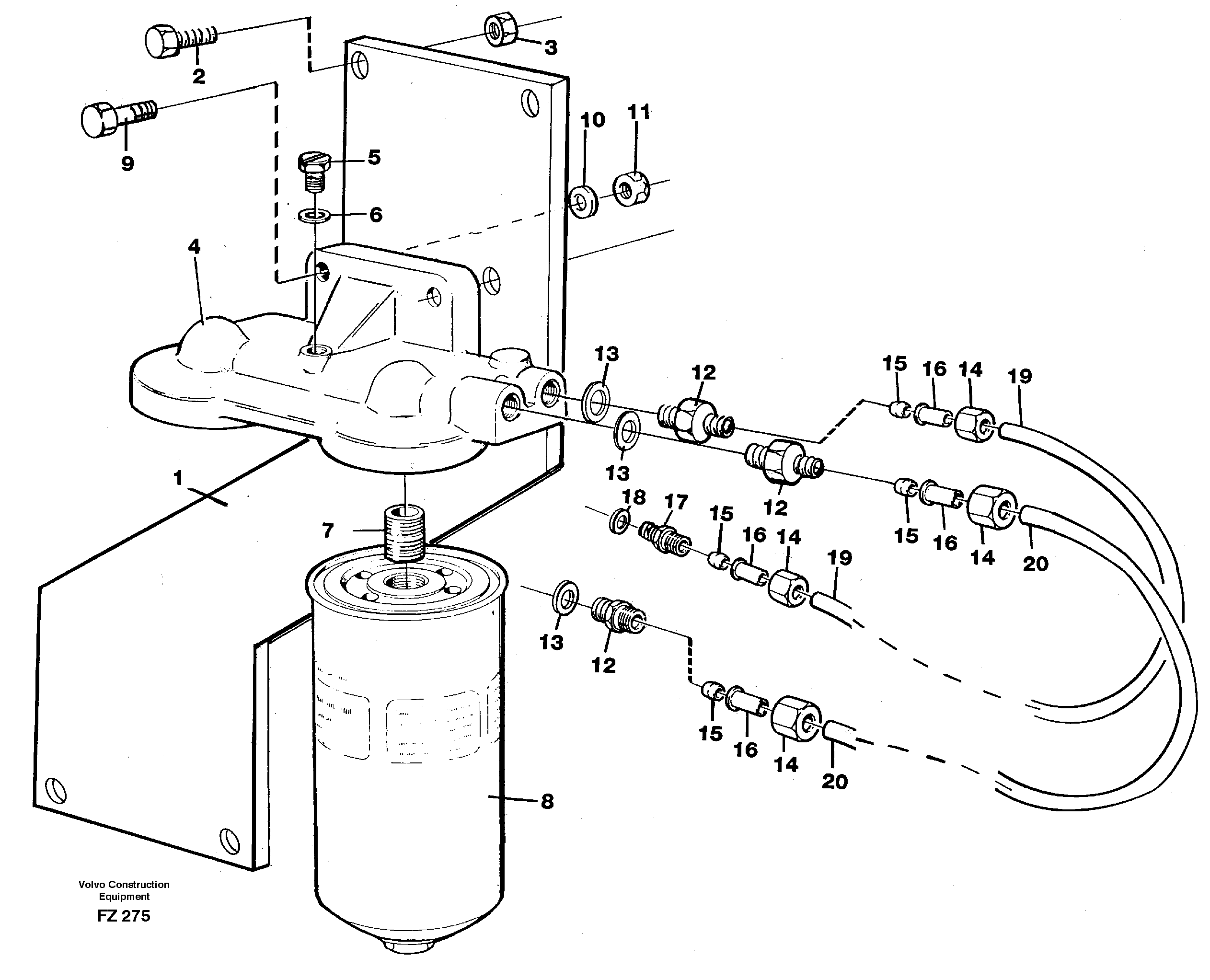 Extra fuel filter 14261108 — volvo parts diagram