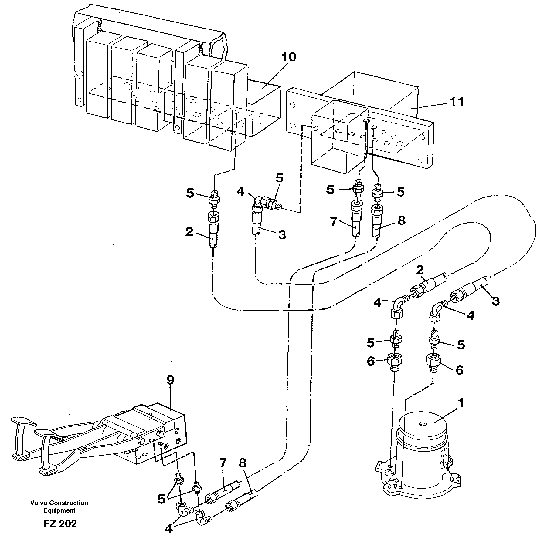 Servo hyraulics, travel brake, high speed travel — volvo parts diagram