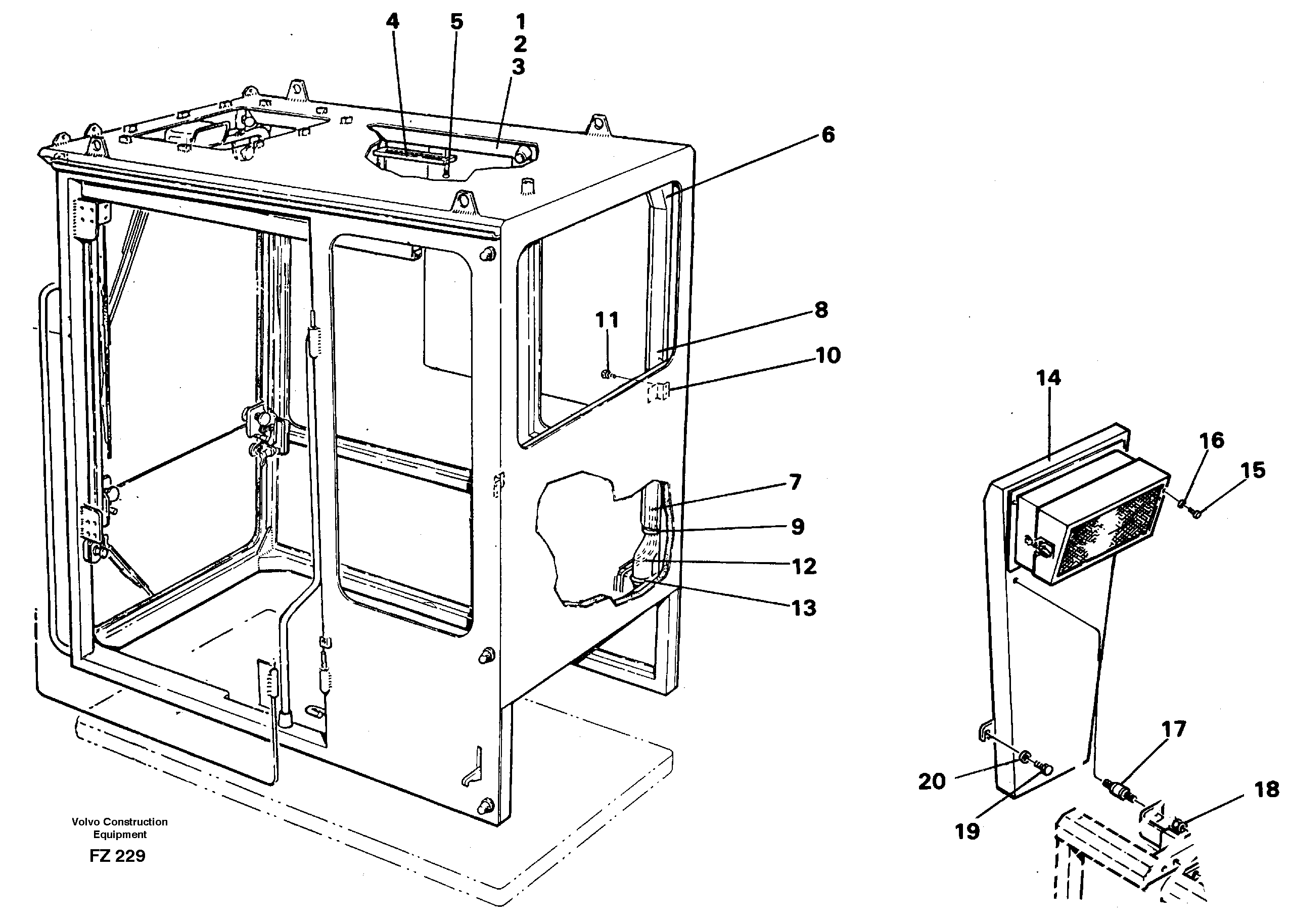 Air duct, cab — volvo parts diagram