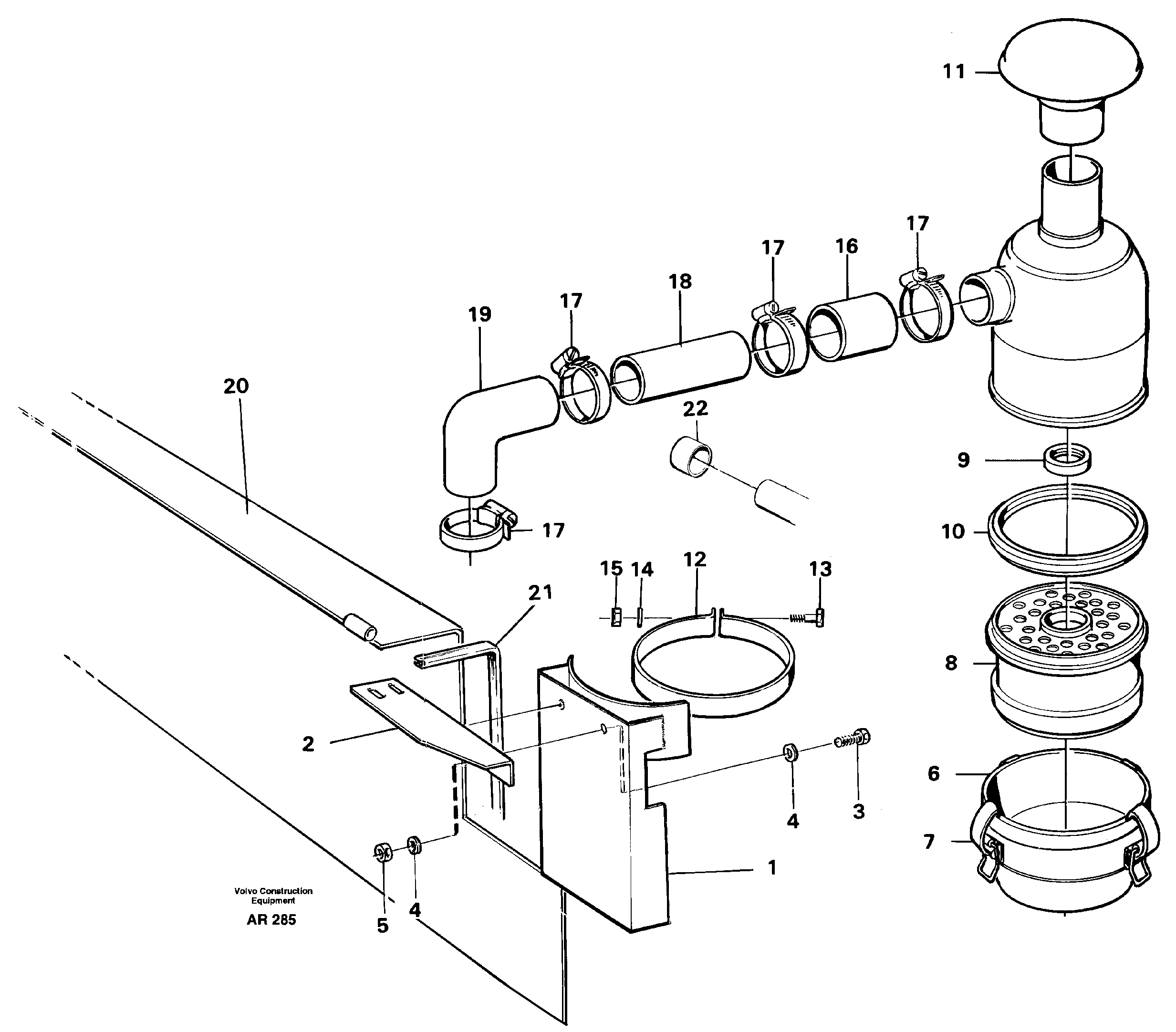 Oil bath filter  92572 — volvo parts diagram