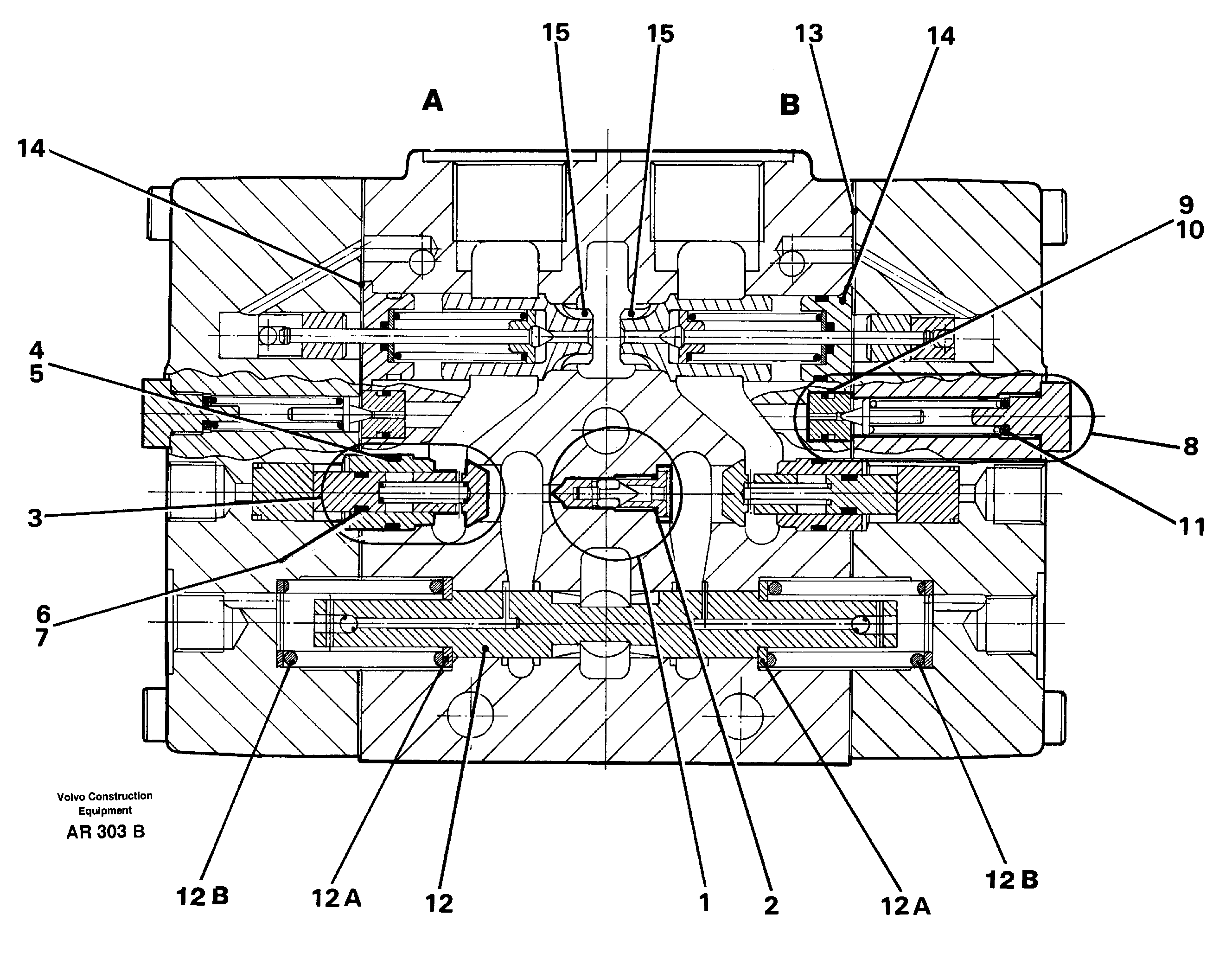 Valve section 3:rd function  94879, 93691 — volvo parts diagram