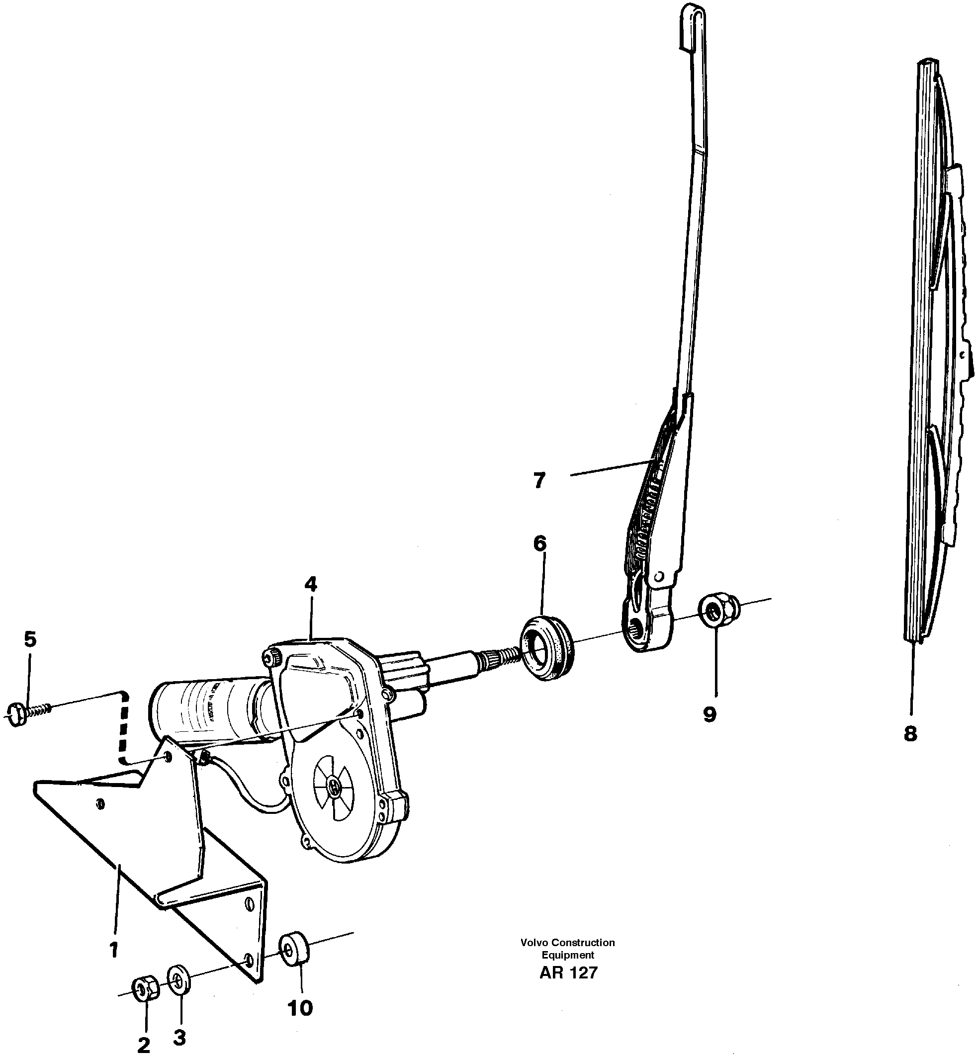 Windshield wiper, rear  92157 — volvo parts diagram
