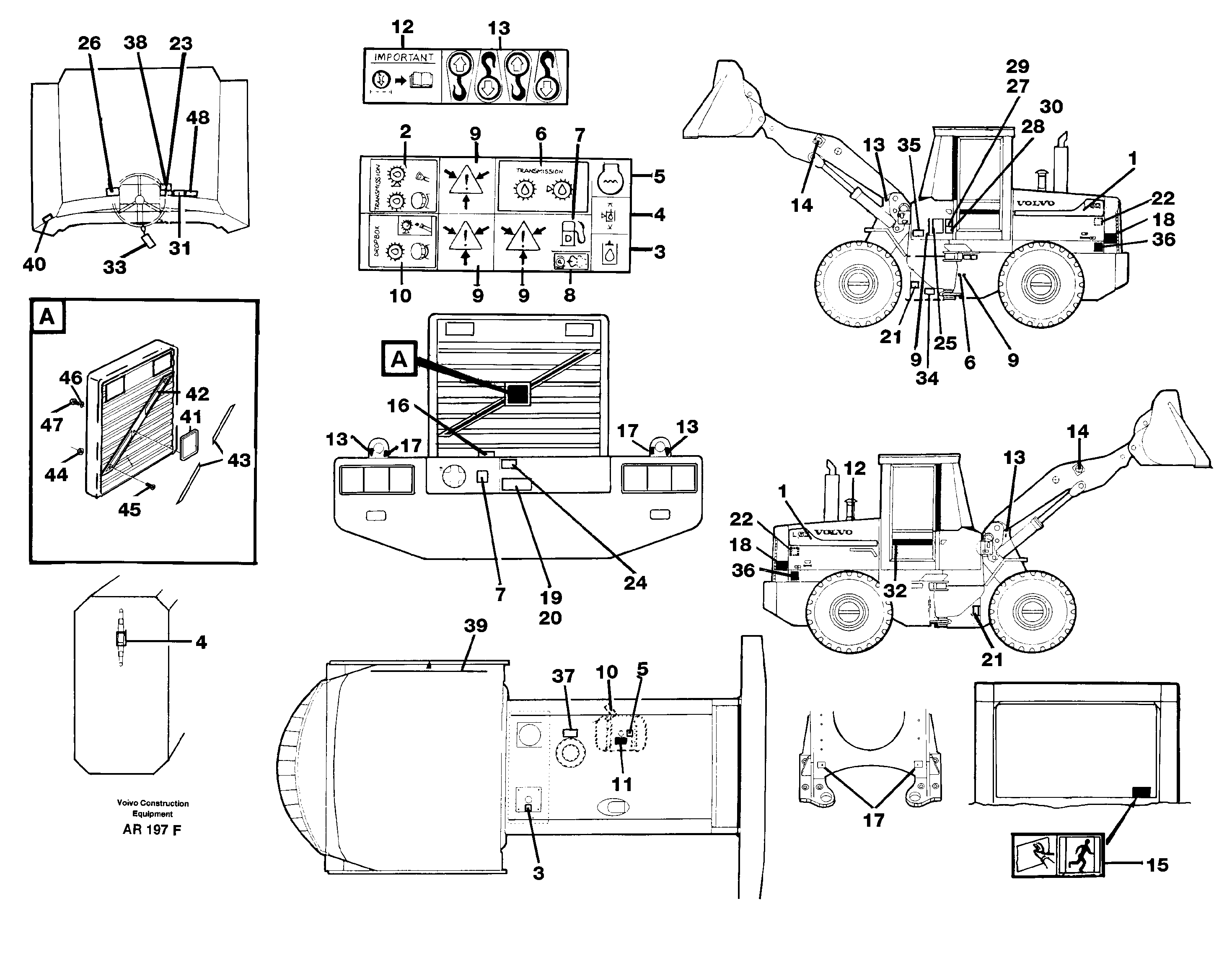 Sign plates and decals — volvo parts diagram