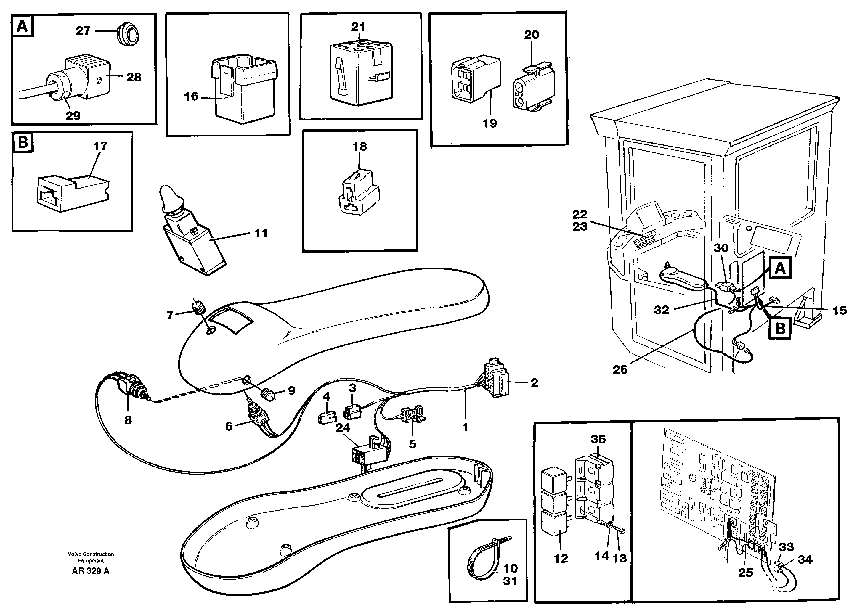 Cable harness for Cdc-steering  94608 — volvo parts diagram