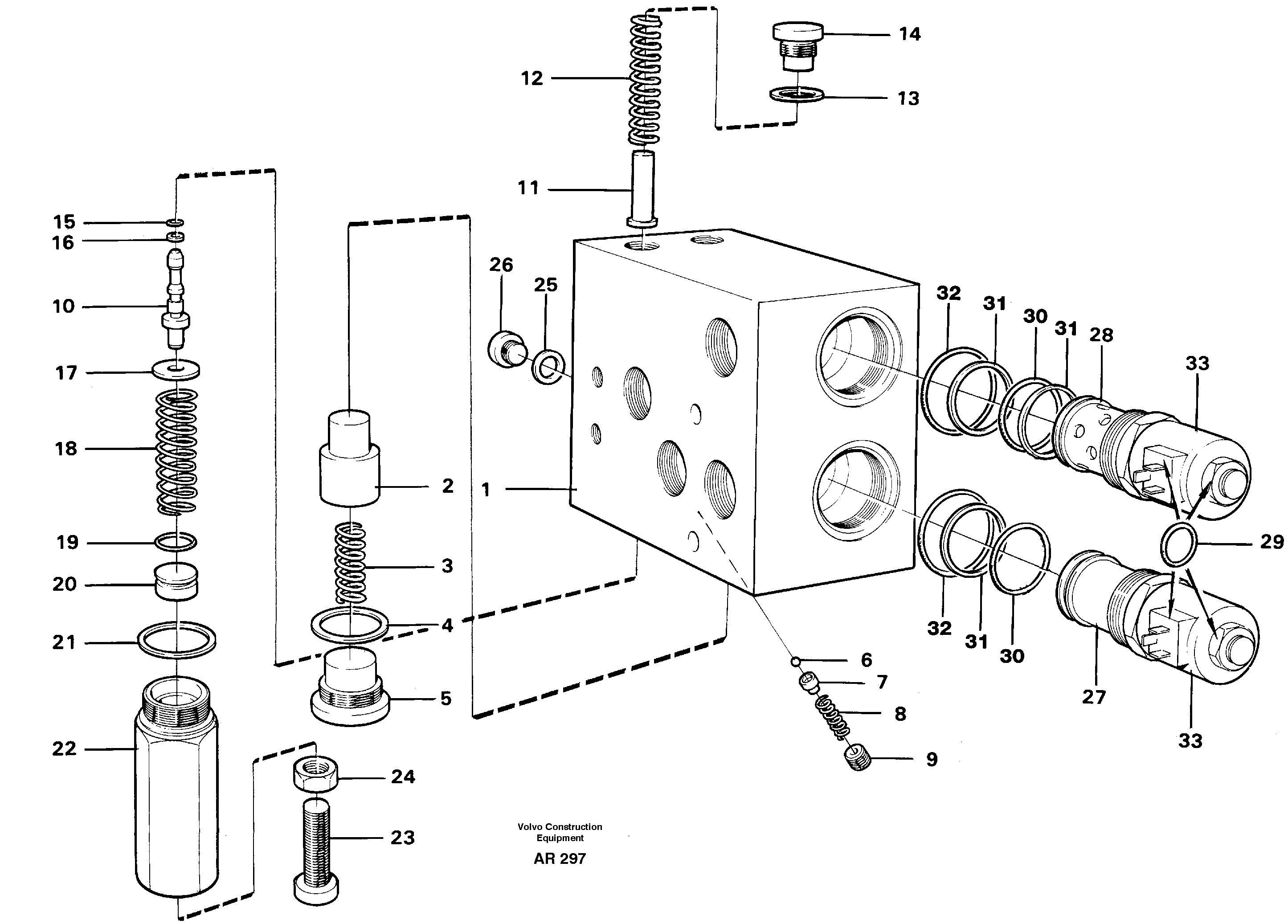 Valve, circuit body and return valve  94616 — volvo parts diagram