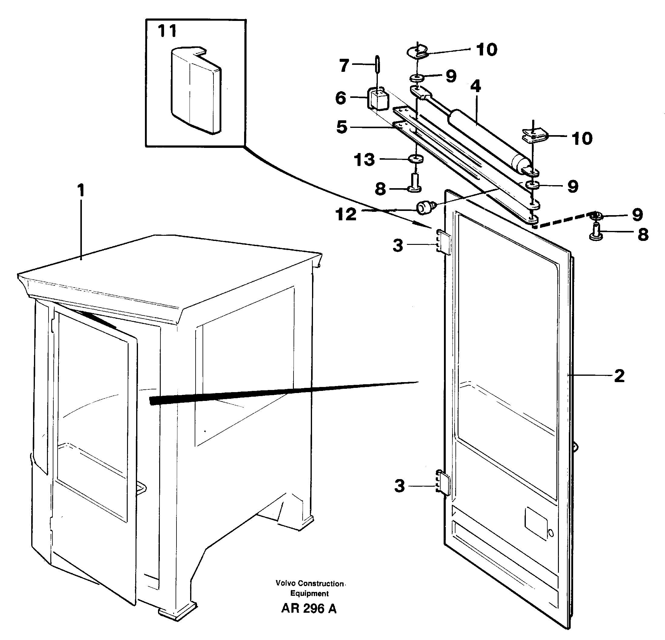 Door mounting — volvo parts diagram
