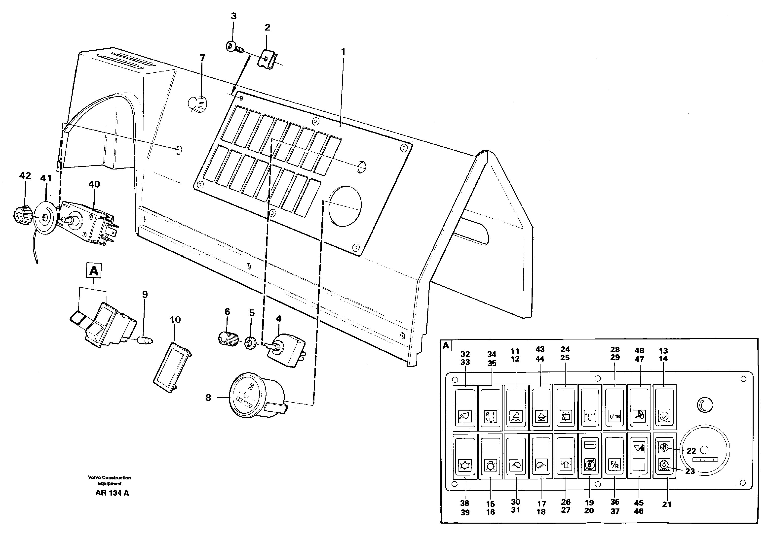 Switch panel — volvo parts diagram