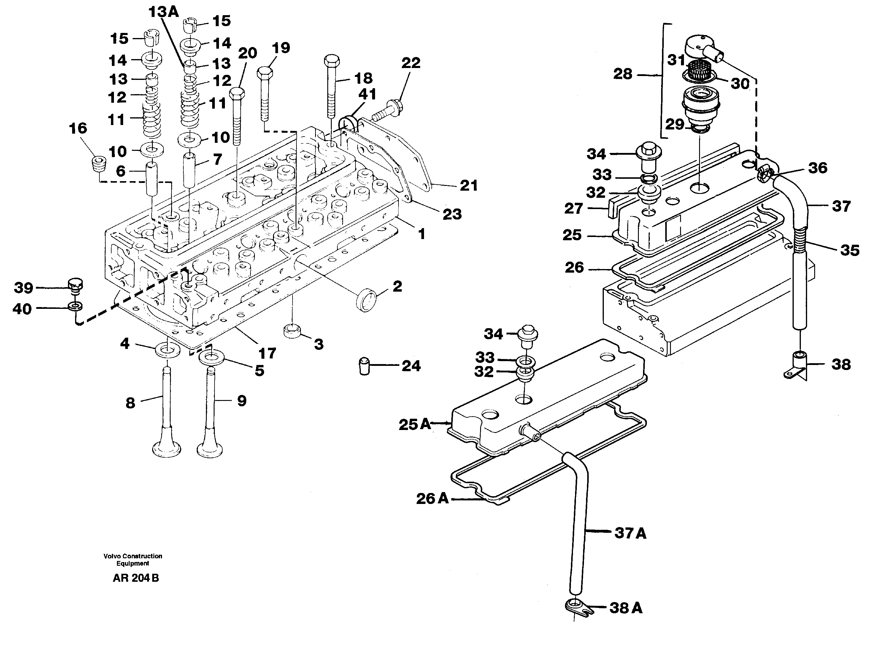 Cylinder head — volvo parts diagram