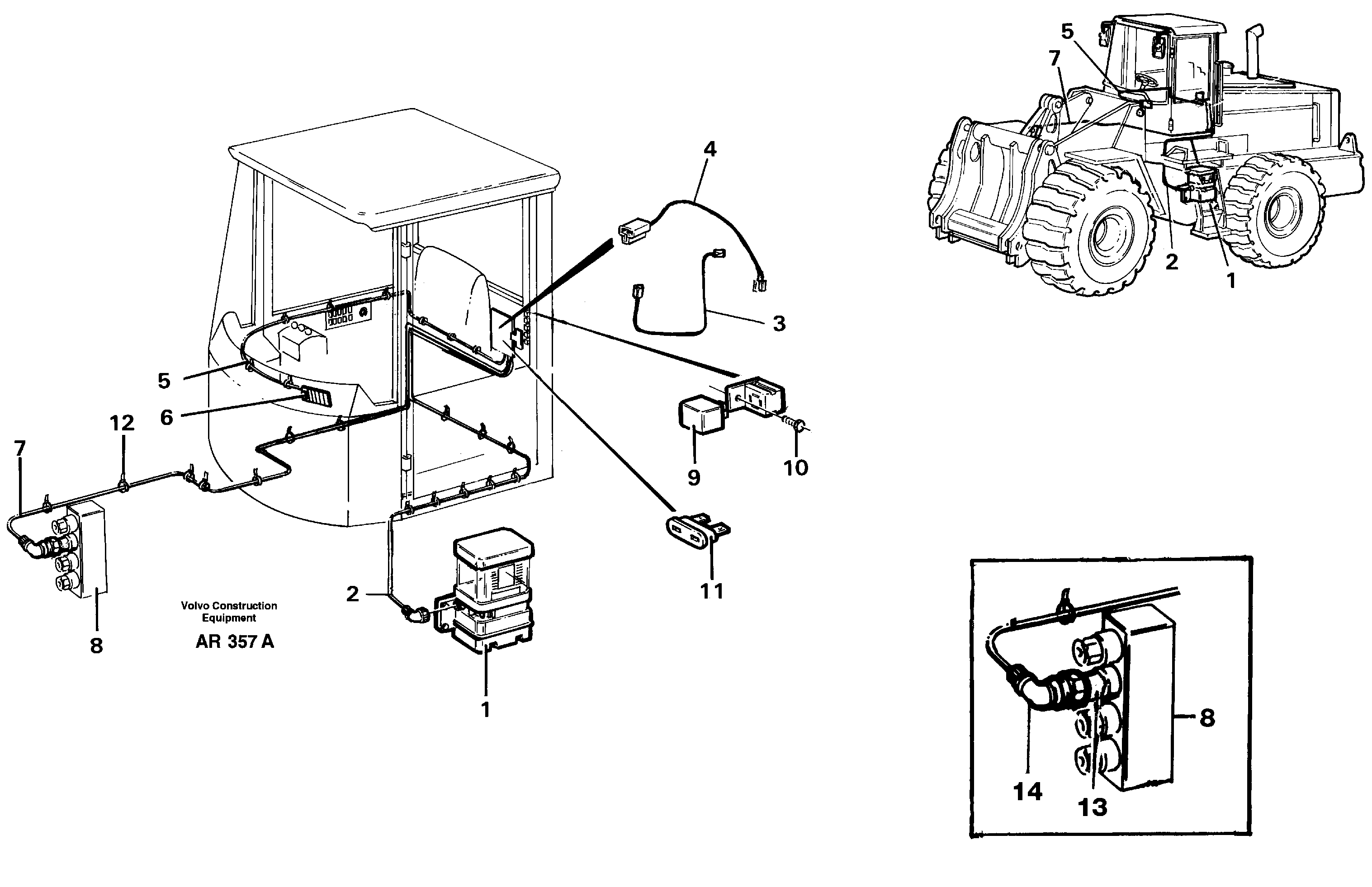 Cable harness for central lubrication  92752 — volvo parts diagram