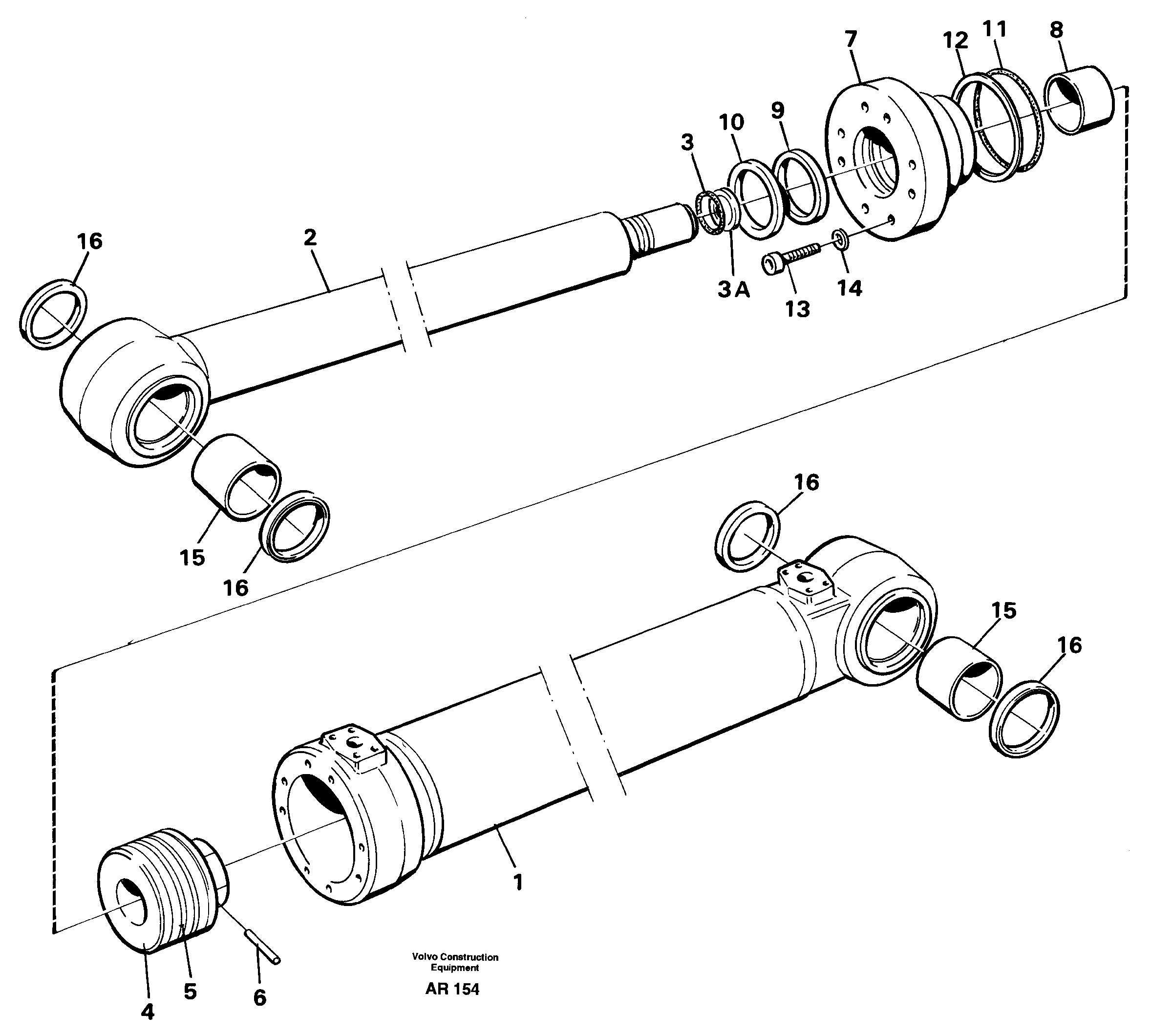 Hydraulic cylinder, Tilting — volvo parts diagram