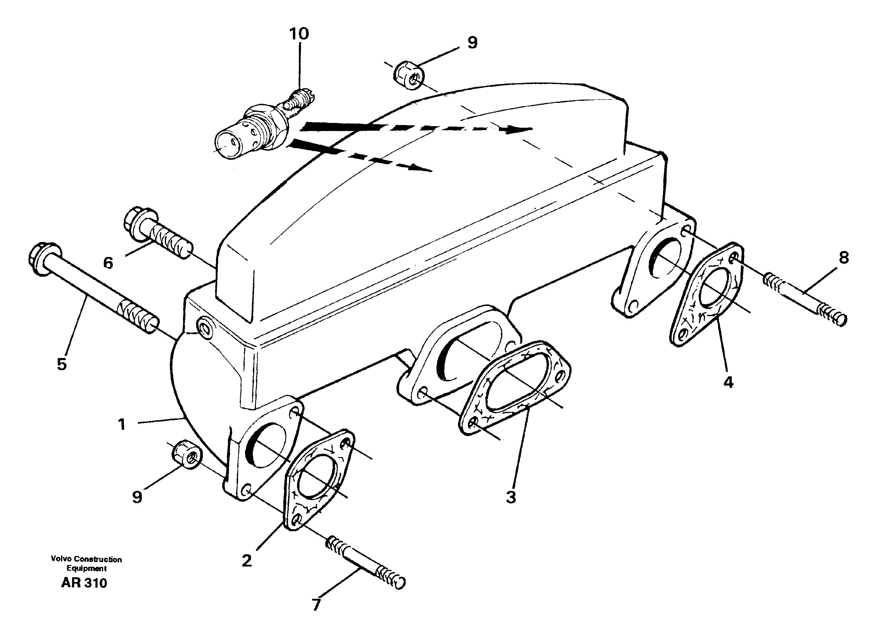 Inlet manifold  TD 40 KAE — volvo parts diagram