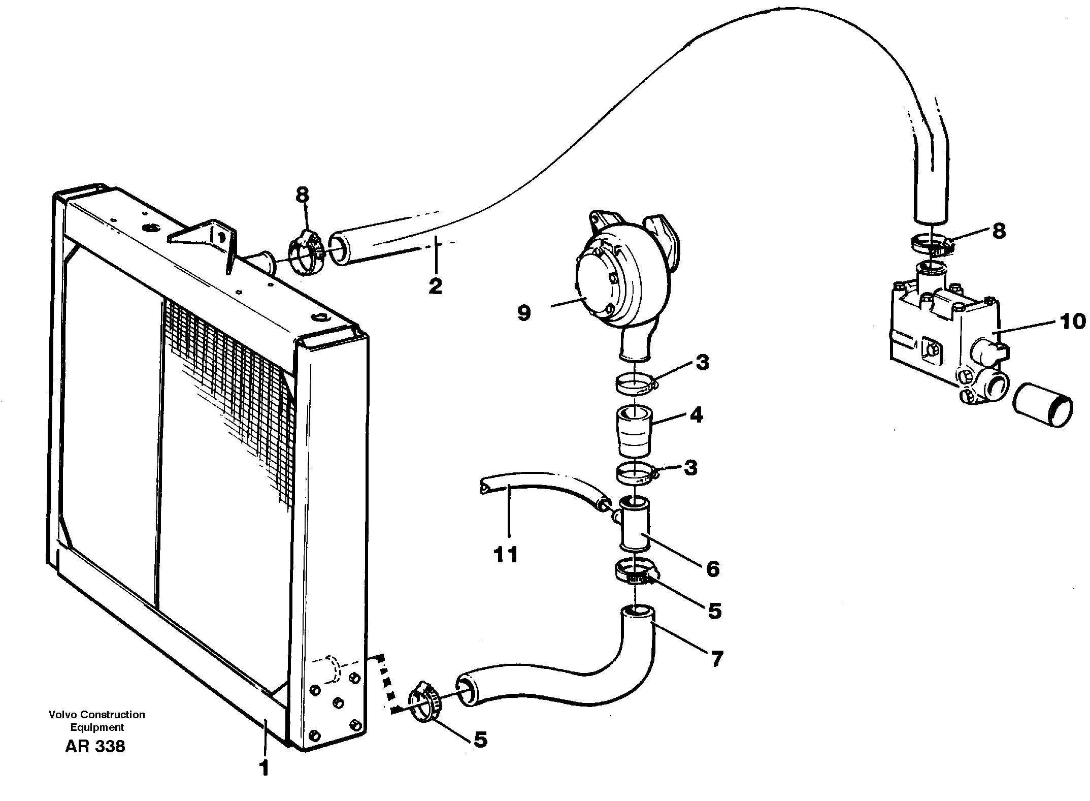 Cooling system  TD 40 GA, TD 40 GFE — volvo parts diagram