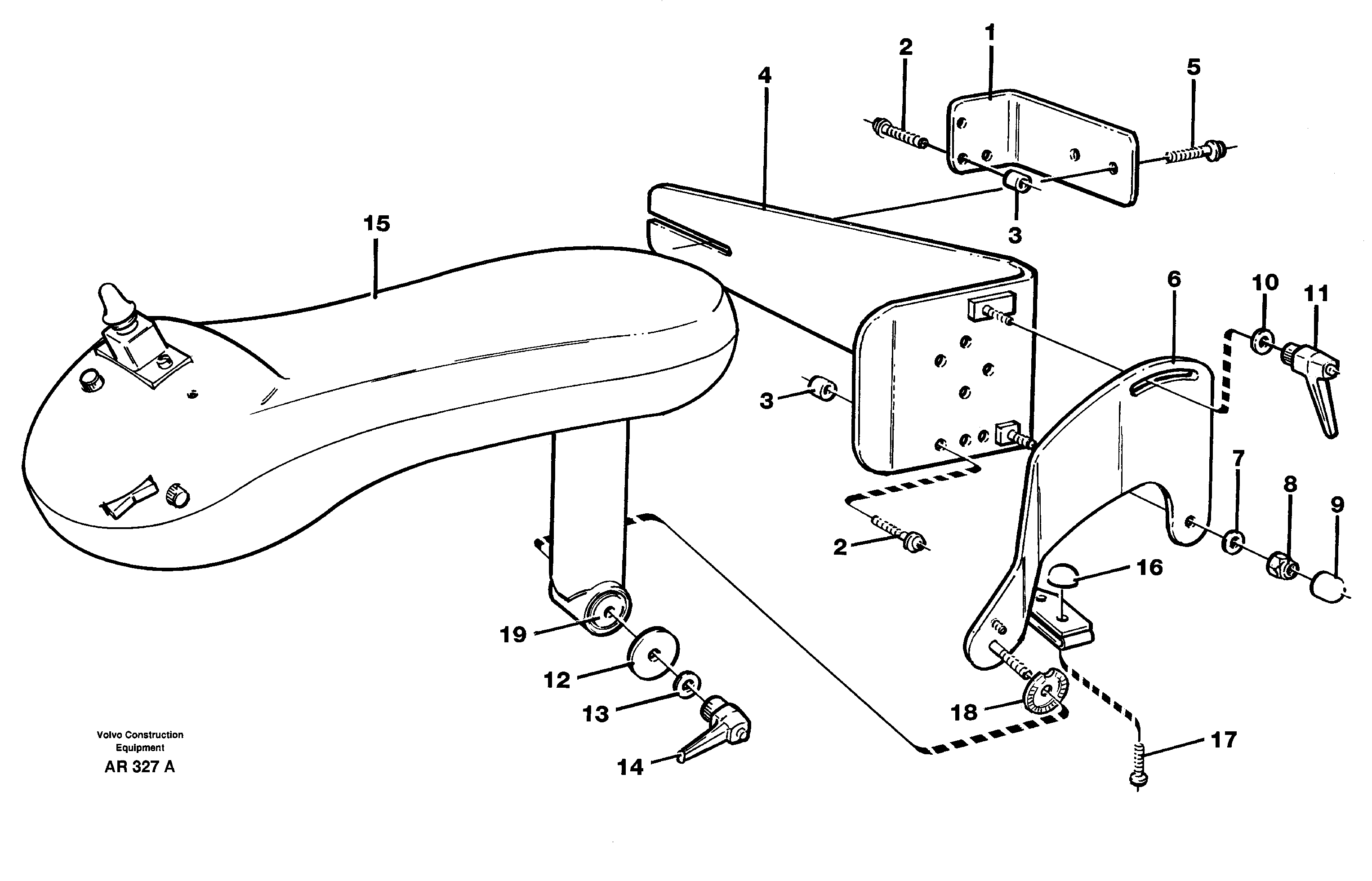 Cdc-steering, armrest, mounting  94608 — volvo parts diagram