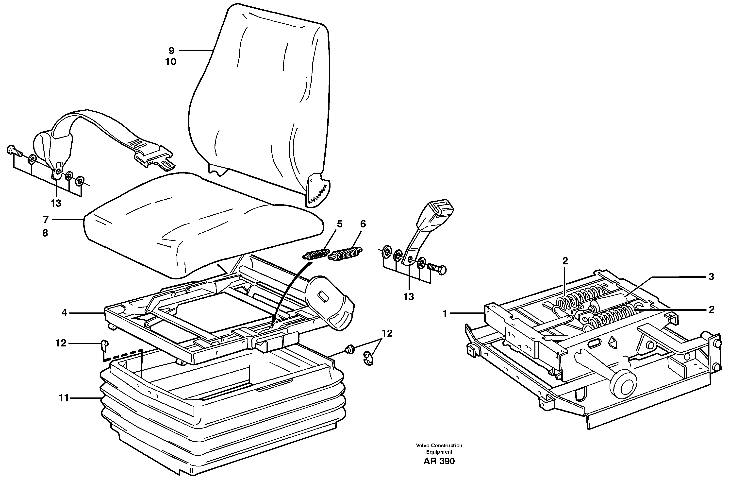 Operator's seat  33748 — volvo parts diagram