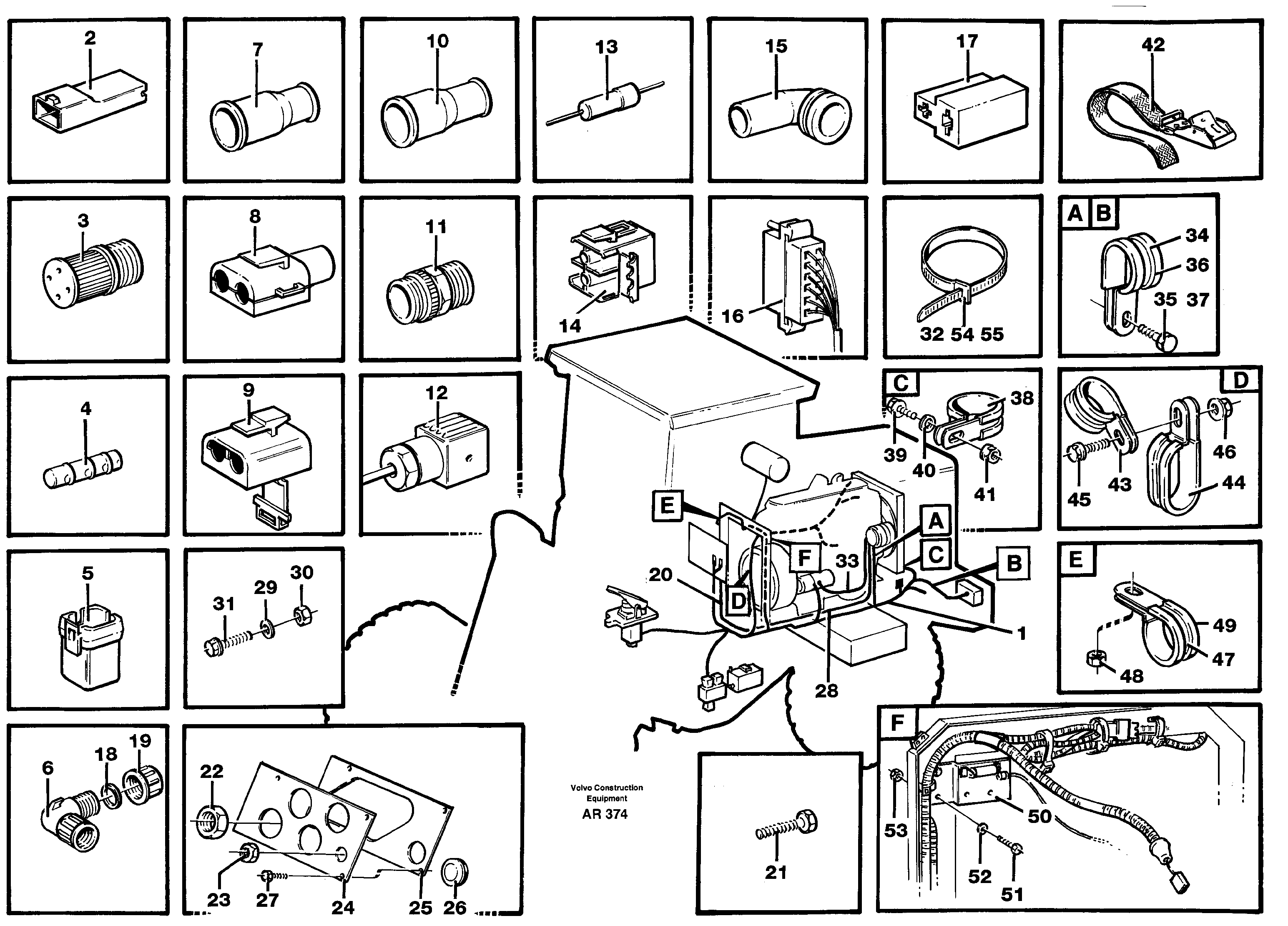 Cable harness, engine  33730, 33747 — volvo parts diagram