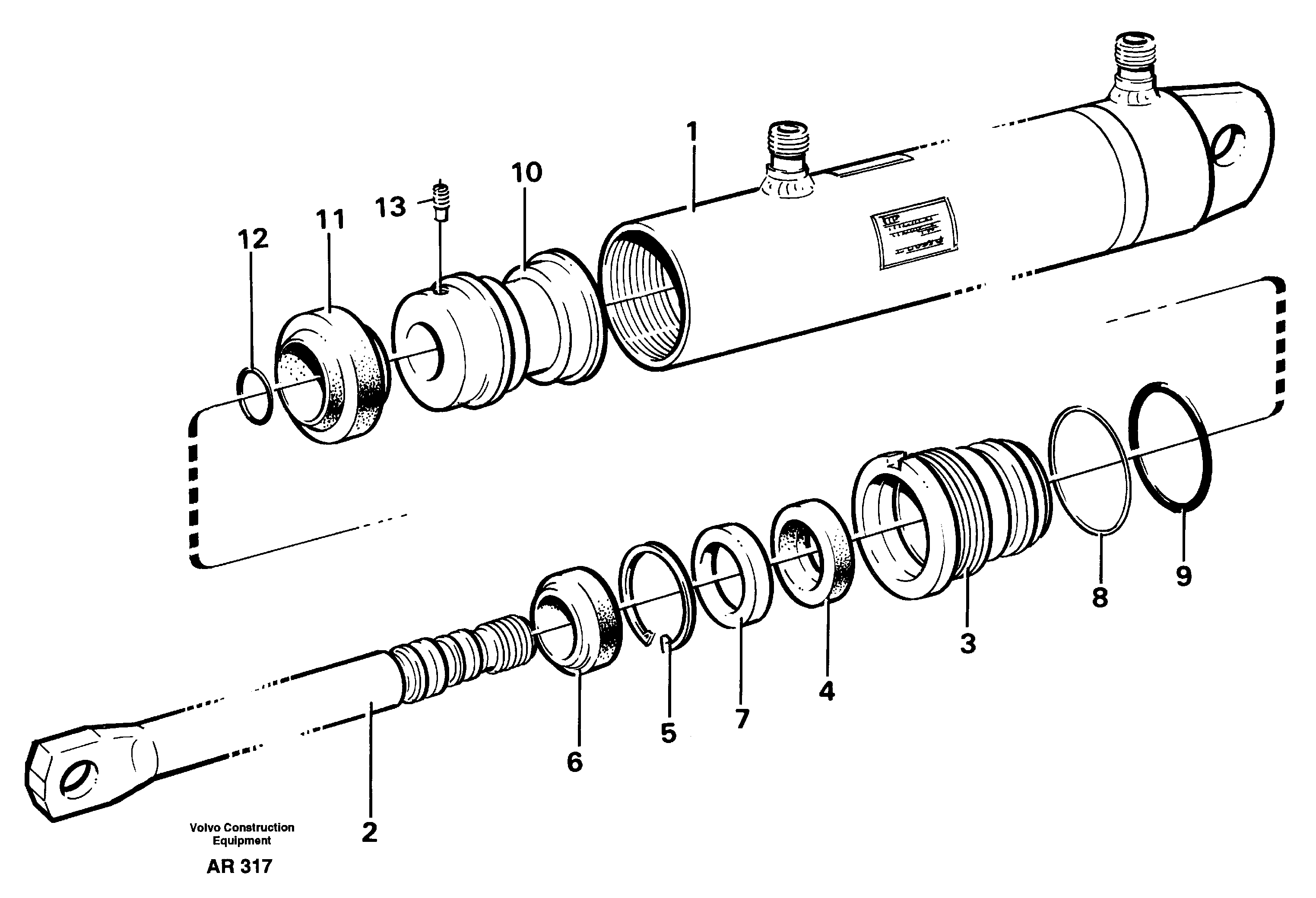 Hydraulic cylinder  94942,80007 — volvo parts diagram