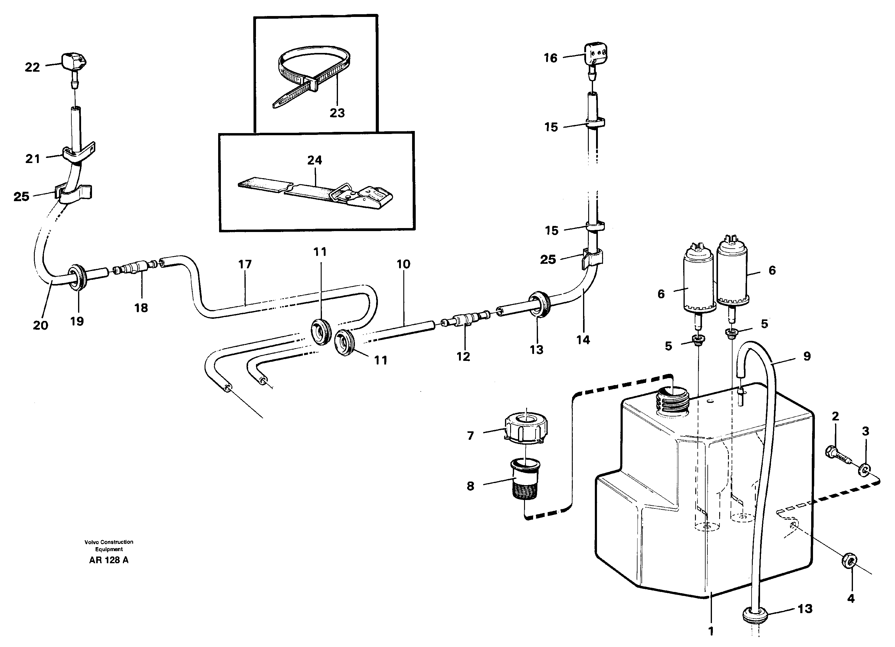Windshield washer  STD 92460 — volvo parts diagram