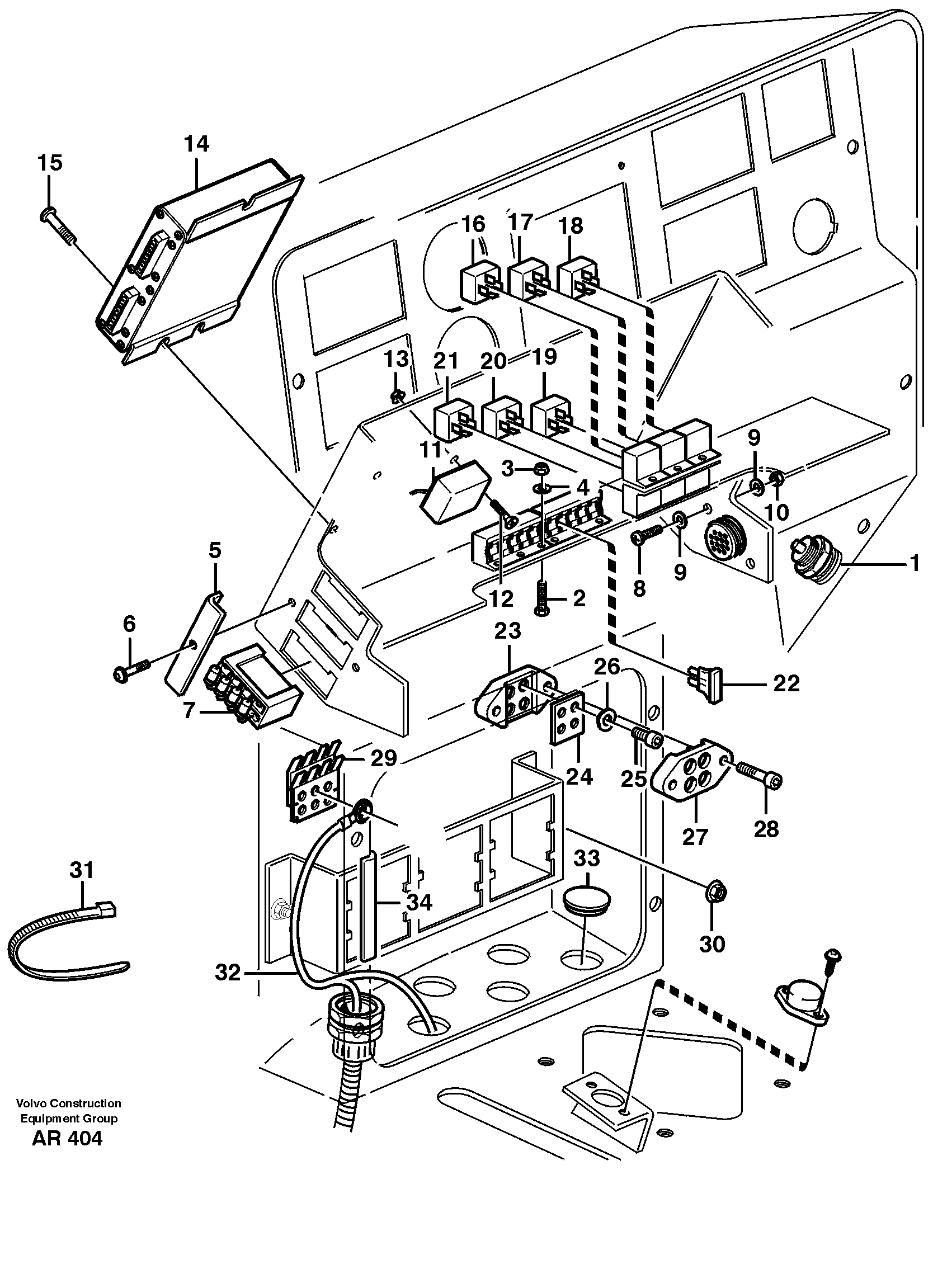 Electrical distribut.unit and control unit  33748 — volvo parts diagram