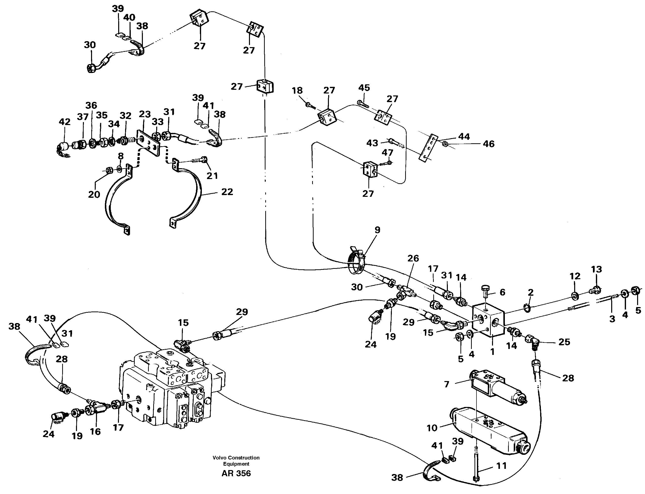 Hydraulic system; 4:th function  94878 — volvo parts diagram