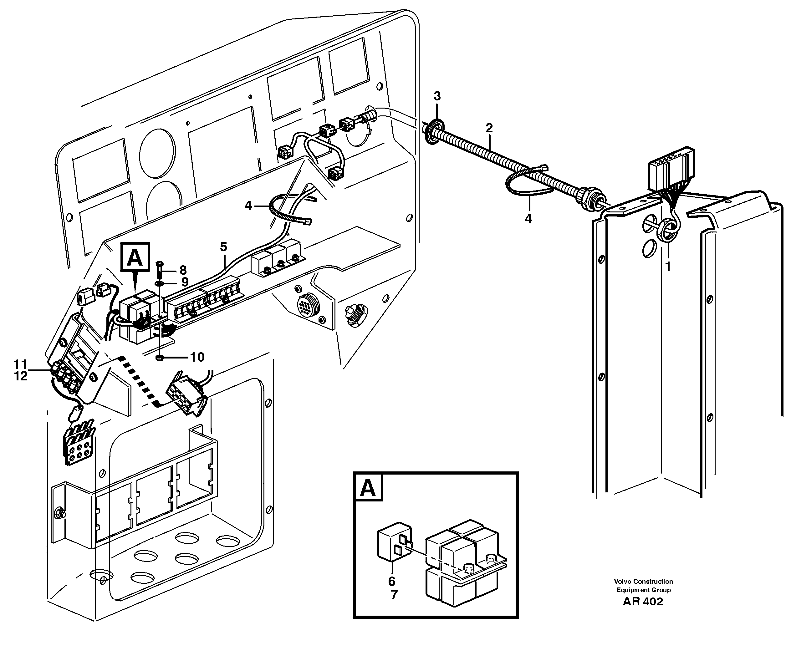 Electrical system, extra forward and reverse switch  33748 — volvo parts diagram
