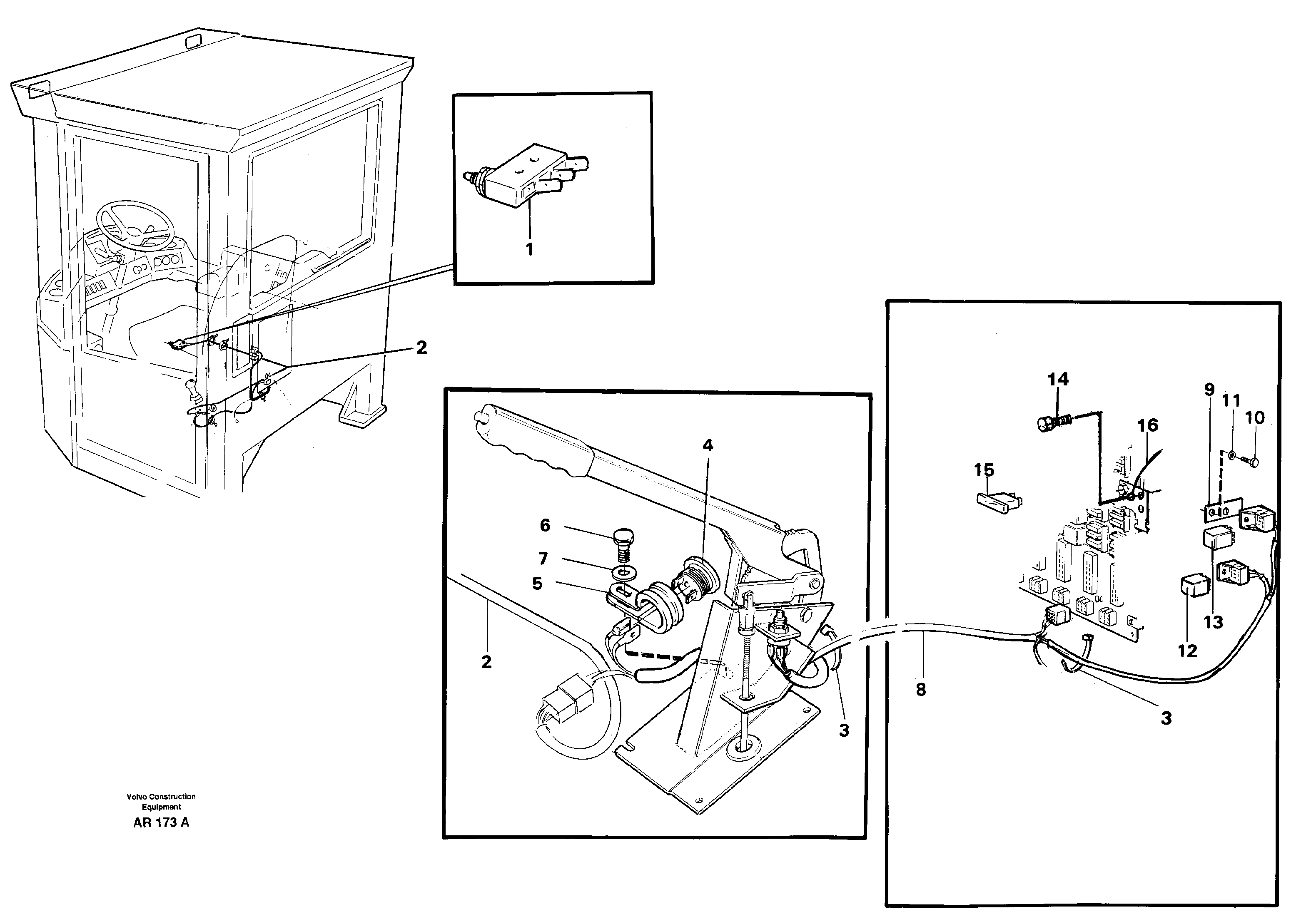 Electrical system: Parking brake alarm  92158 — volvo parts diagram