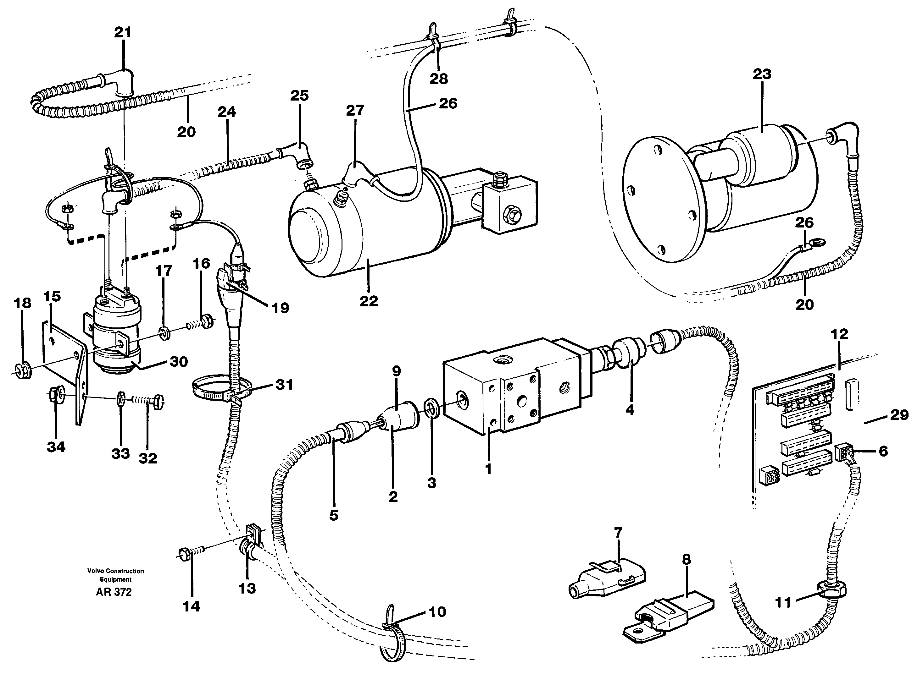 Cable harness, secondary steering system.  93537 — volvo parts diagram