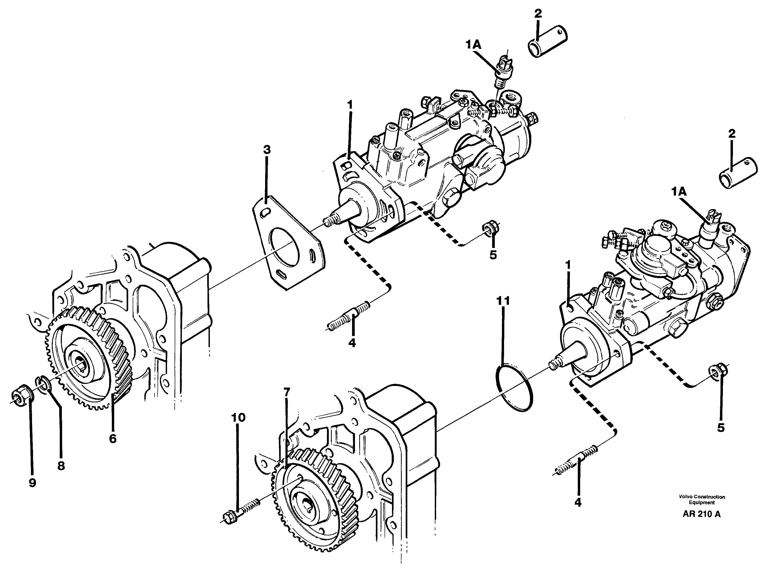 Fuel injection pump Mounting  TD40GA, TD40GFE — volvo parts diagram