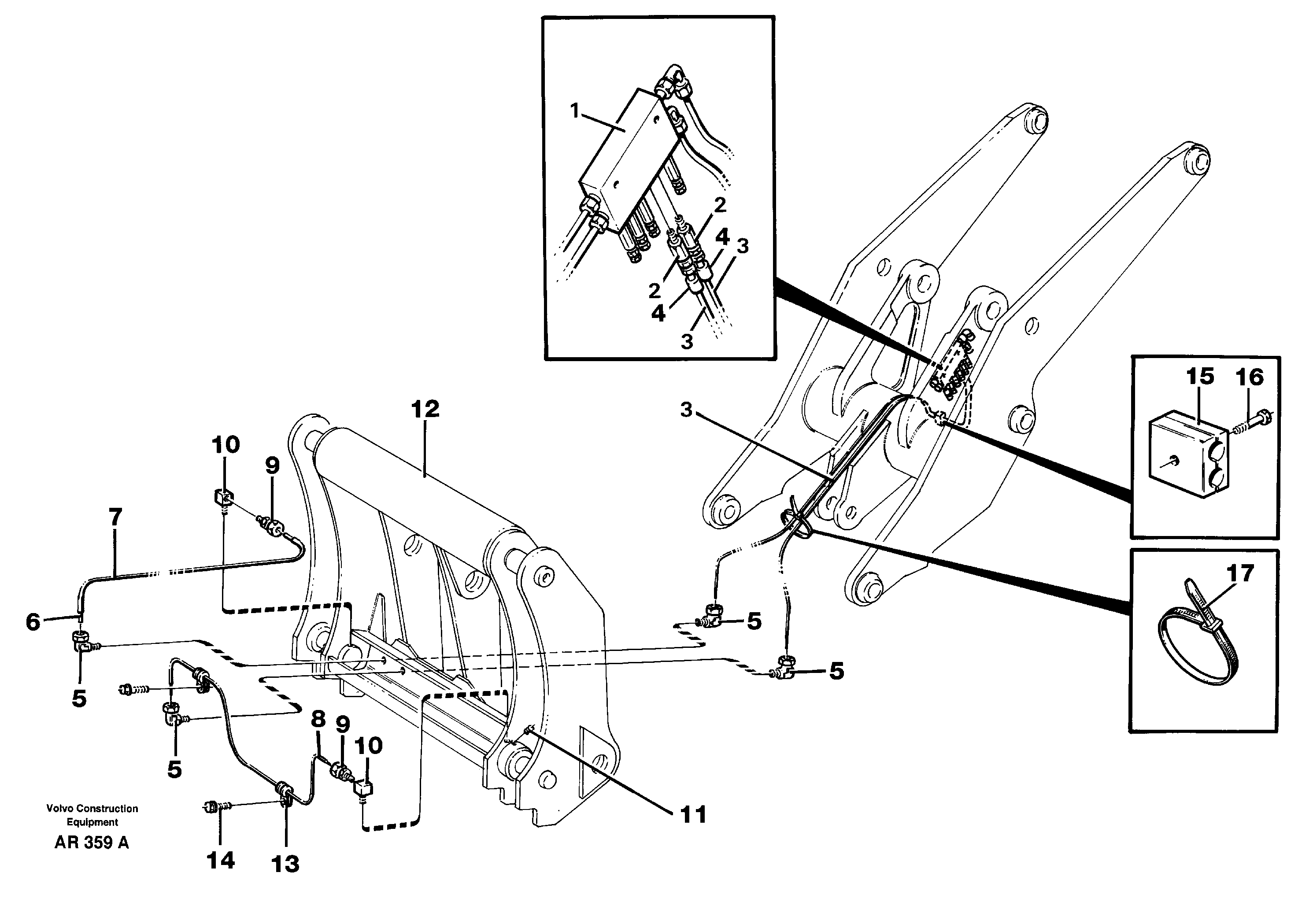 Central lubrication for tool bar.  92753 — volvo parts diagram