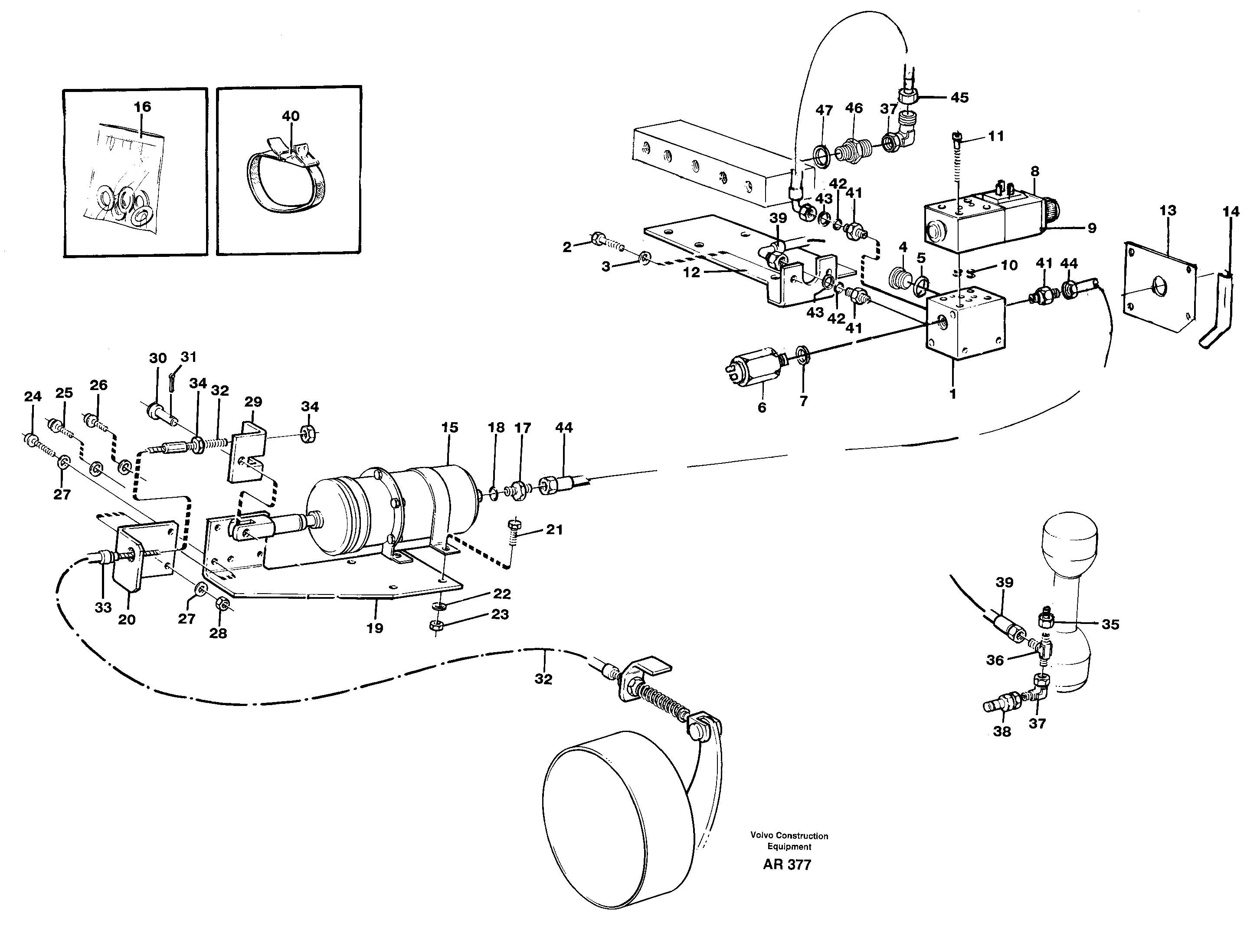 Brake system,electric hydraulic parking brake  93443 — volvo parts diagram