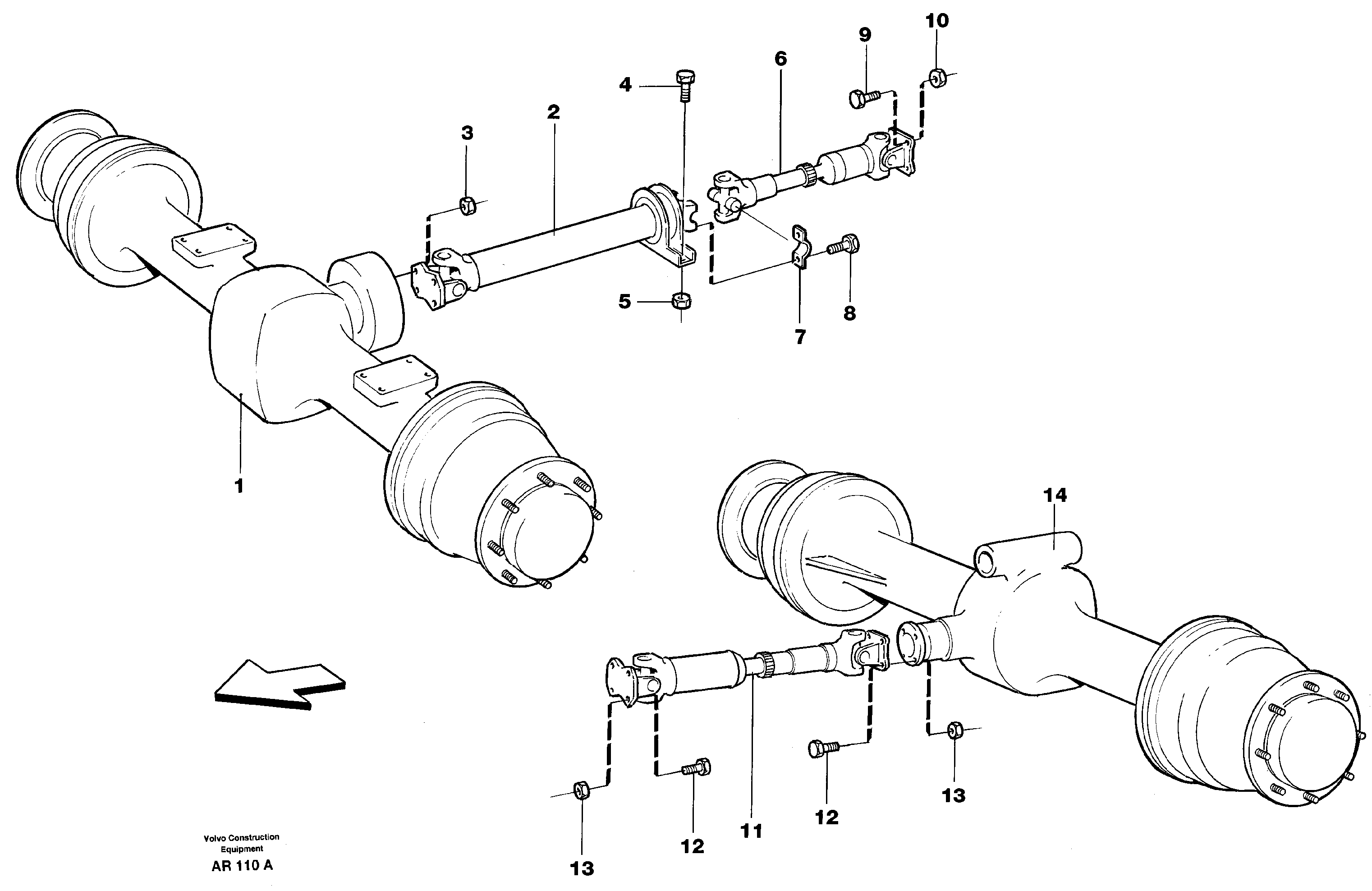 Propeller shaft, mounting — volvo parts diagram