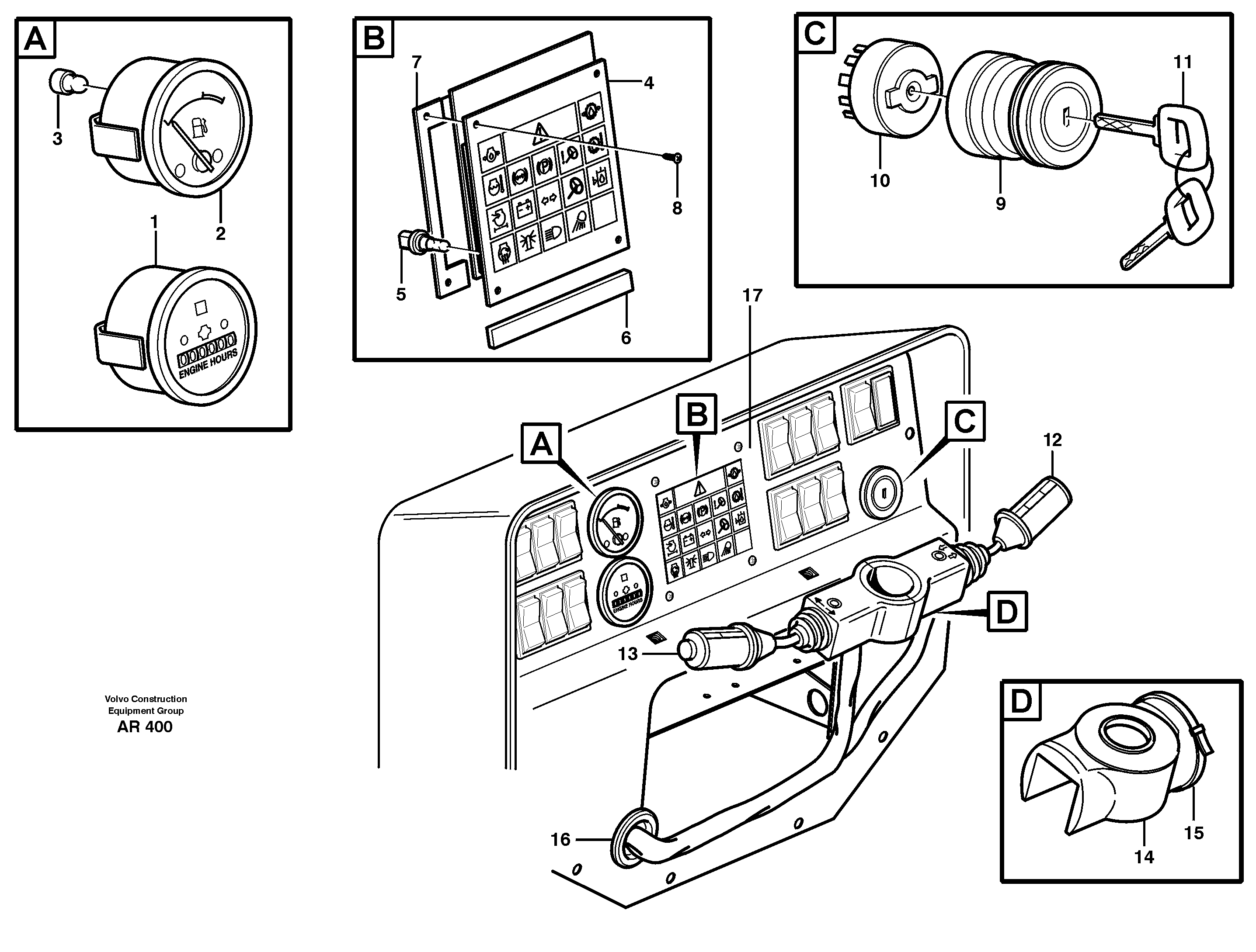 Instruments panel  33748 — volvo parts diagram