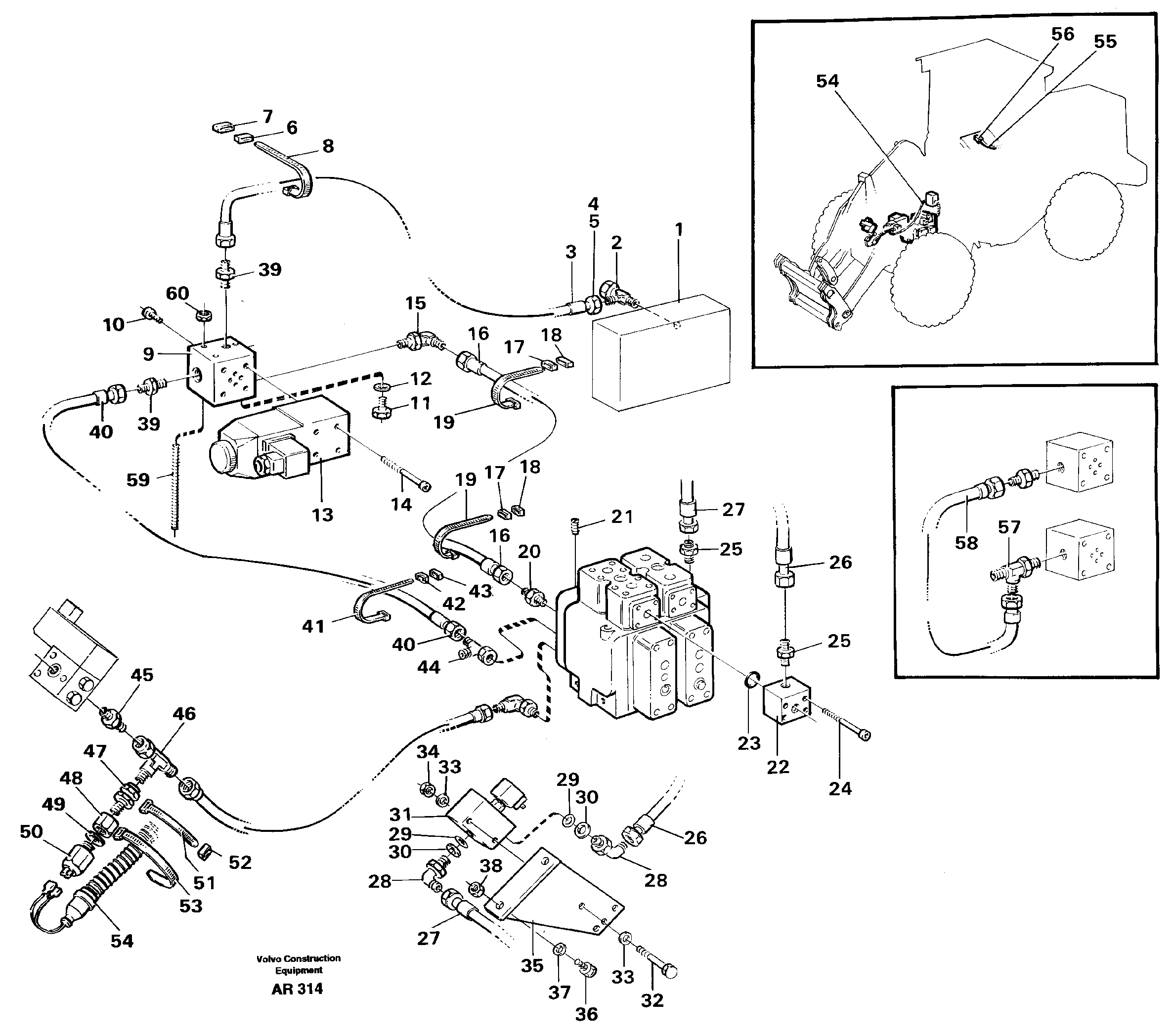 Single acting lifting function  94615 — volvo parts diagram