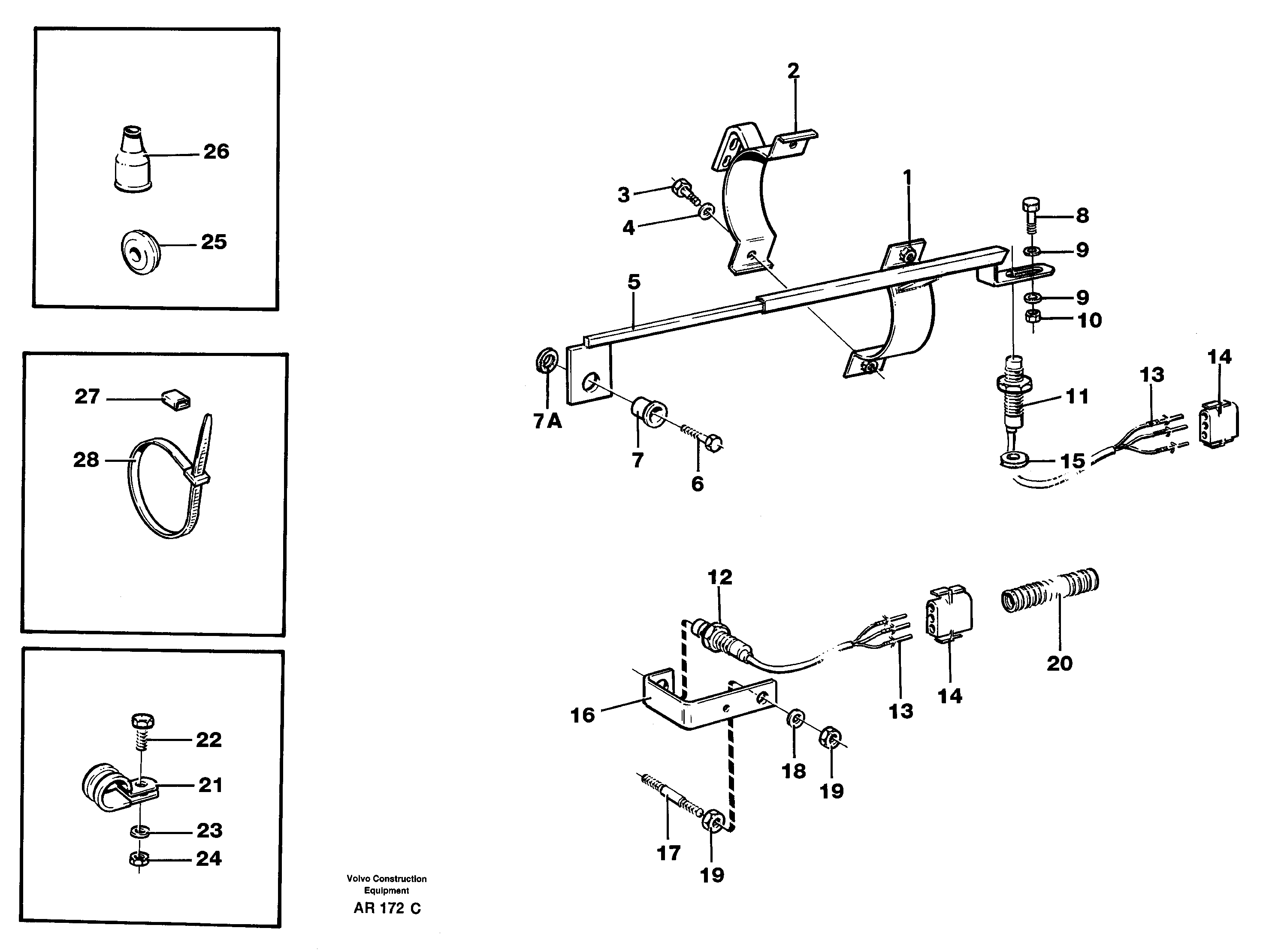 Bucket positioner and boom kickout  STD,  92163,  92164 — volvo parts diagram