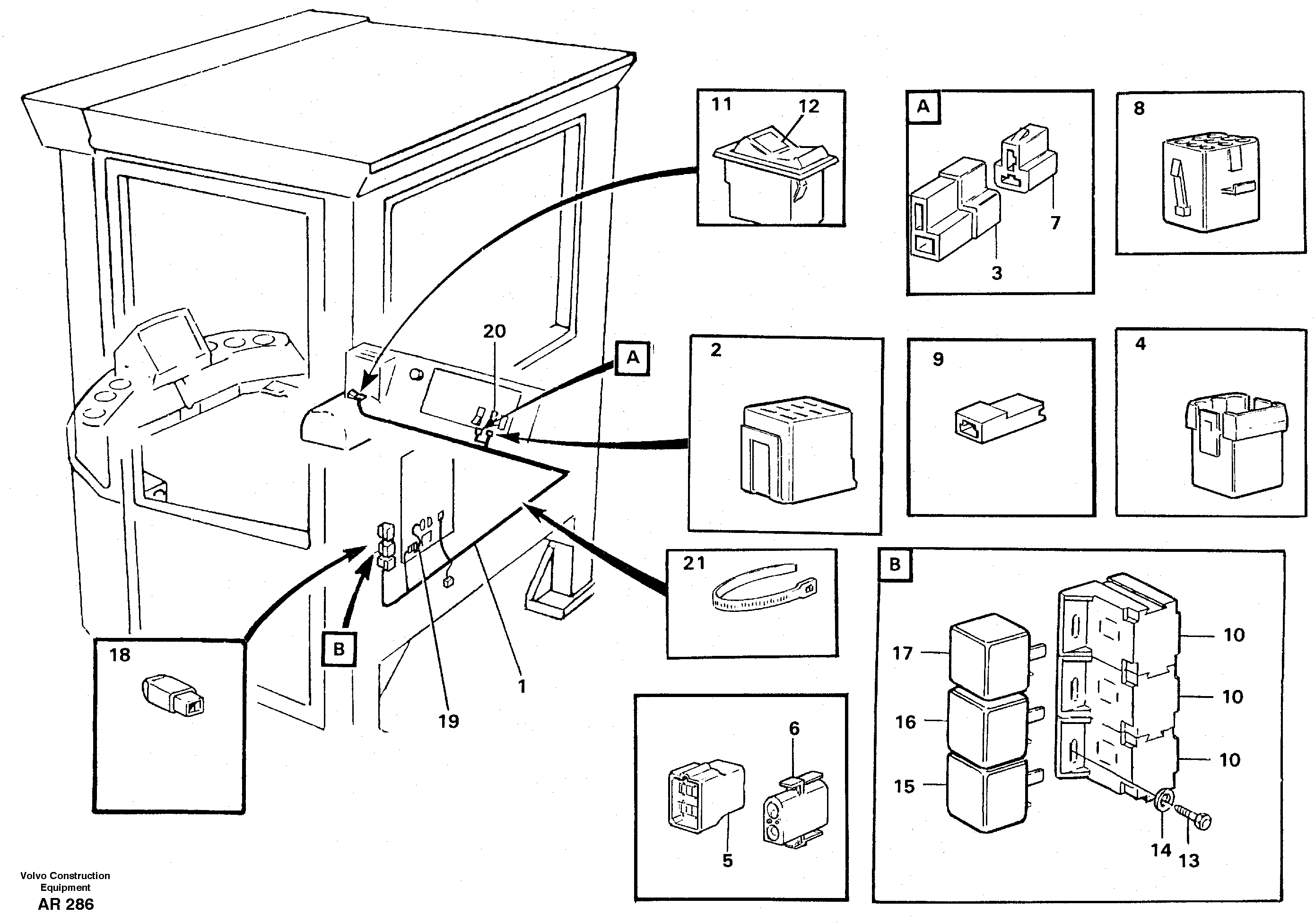 Electrical system: Forward/reverse switch  92771 — volvo parts diagram
