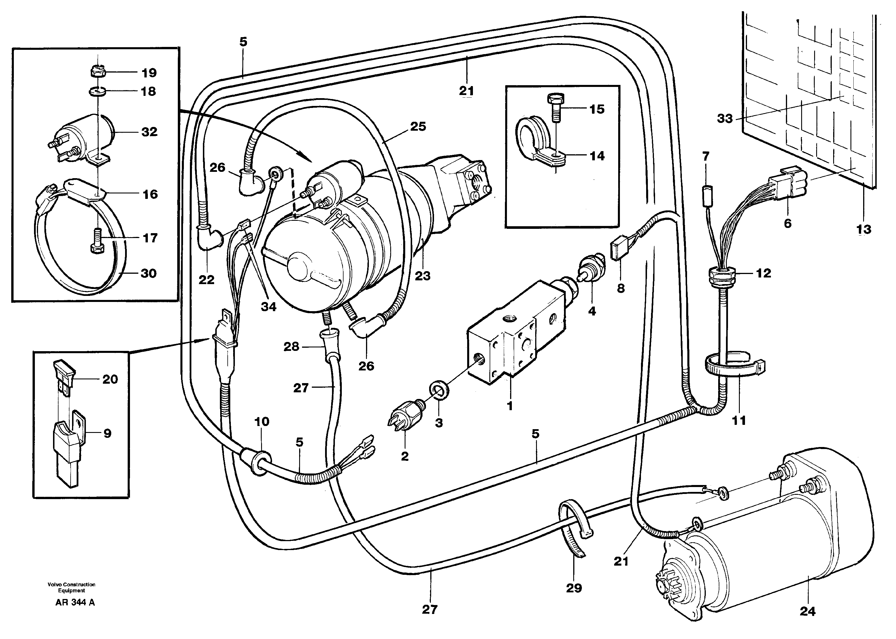 Electrical system: Secondary steering system  94454 — volvo parts diagram