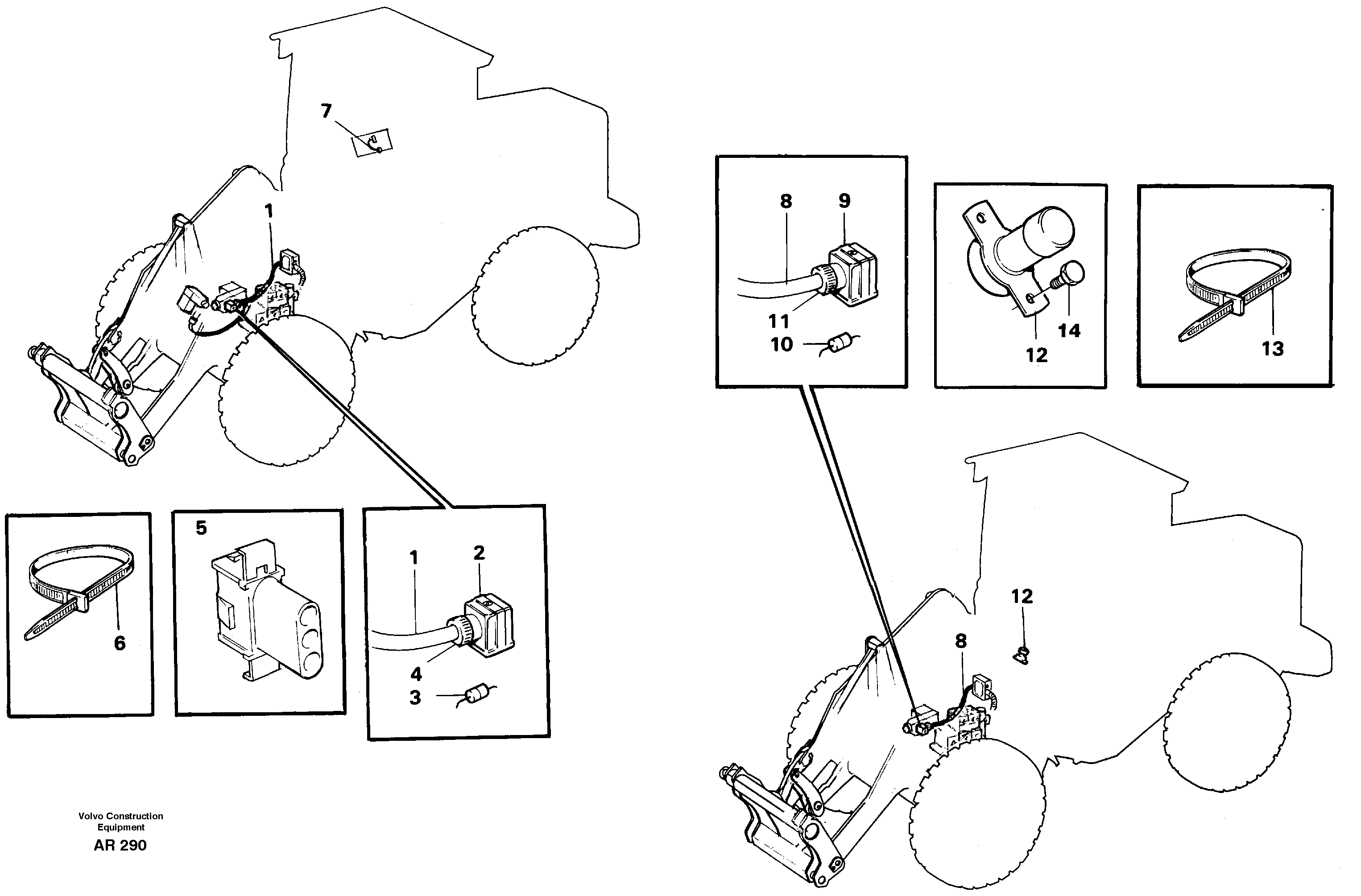 Single acting lifting system. Differential lock  92147, 94615, 94644 — volvo parts diagram