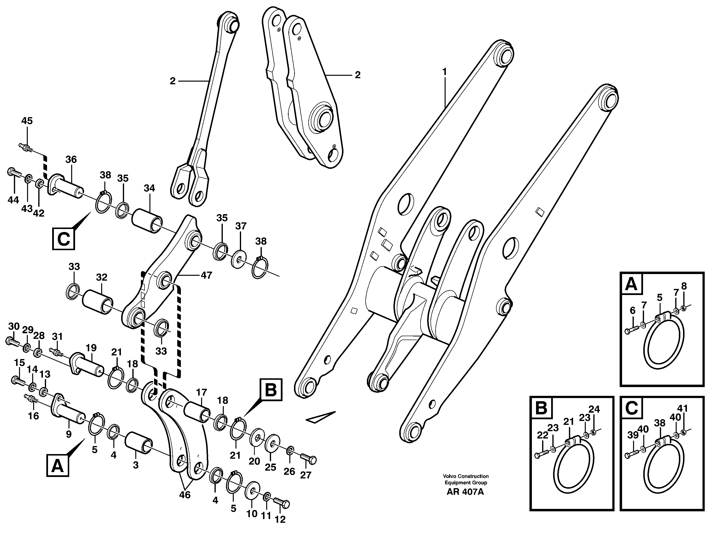Forward links with fitting parts  33739 — volvo parts diagram