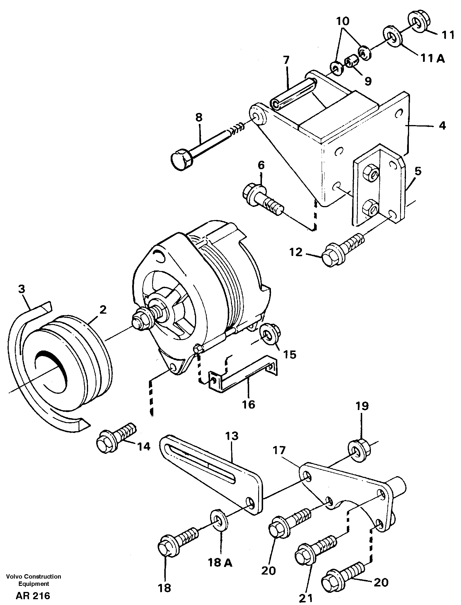 Alternator Mounting  TD40GA, TD40GFE — volvo parts diagram