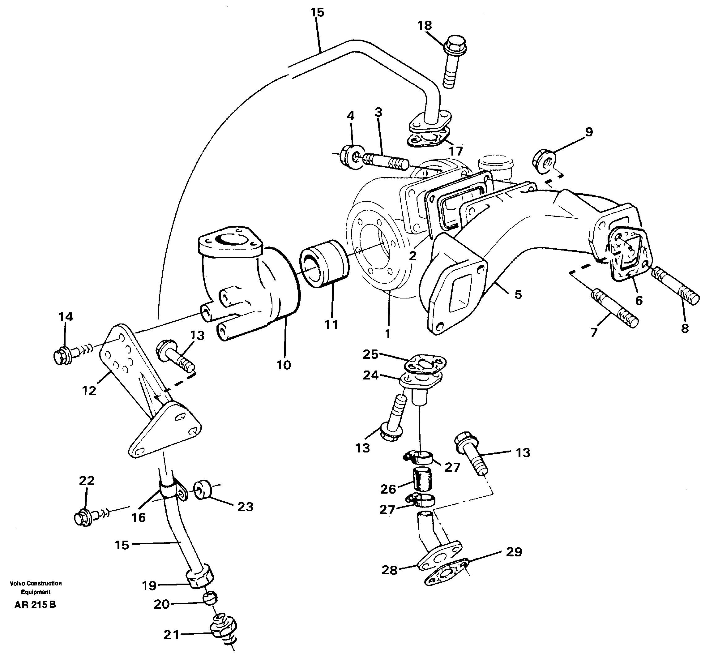 Turbo charger Mounting  TD40GA — volvo parts diagram
